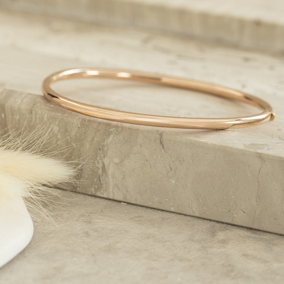 Rose-gold smooth bangle 14 karat