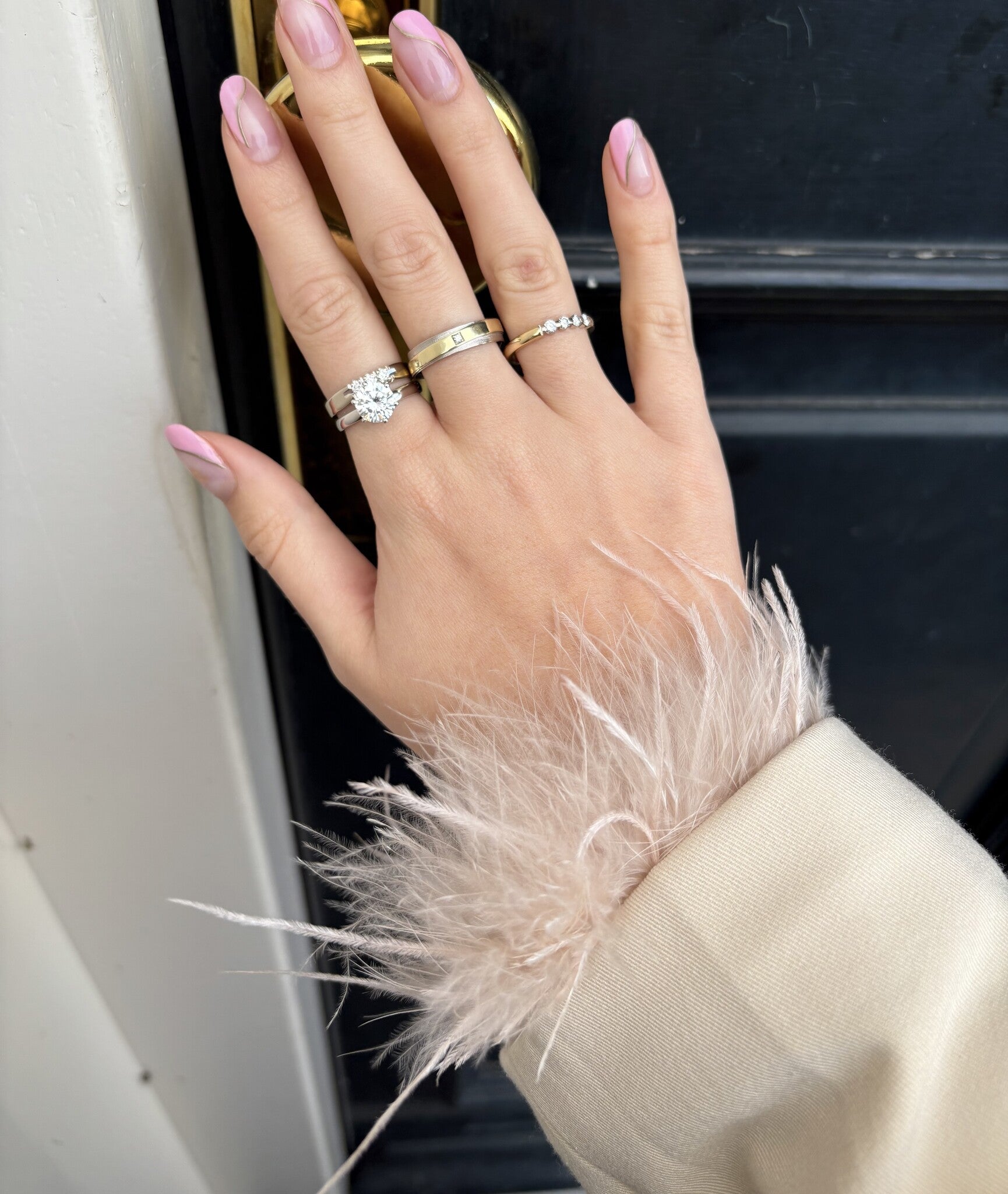 White gold solitaire ring with zirconia 14 karat