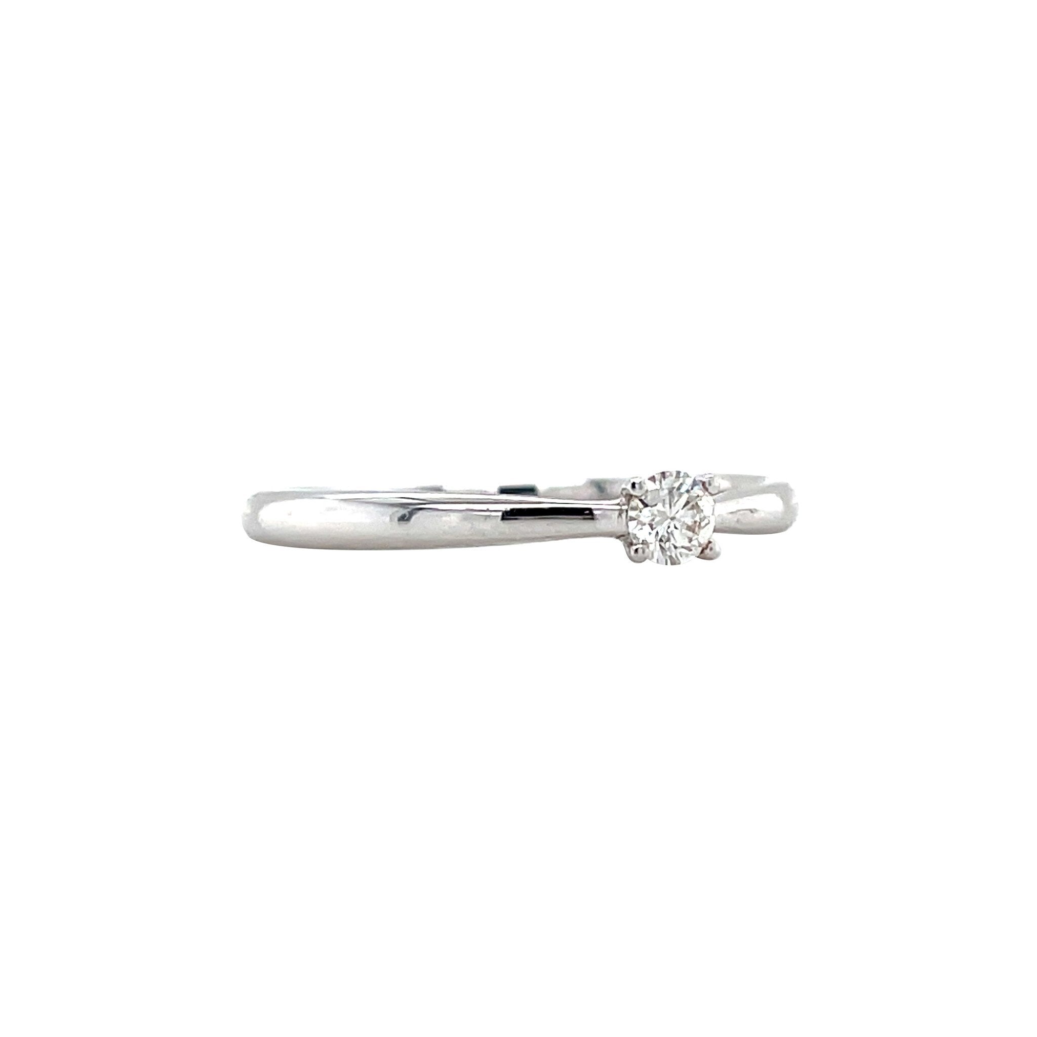 White gold solitaire ring with diamond 14 kt