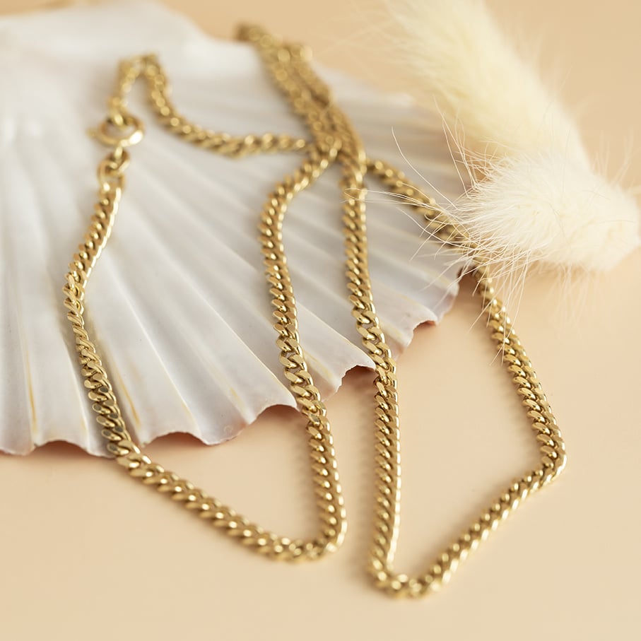 Gold length necklace gourmet 46.5 cm 14 karat