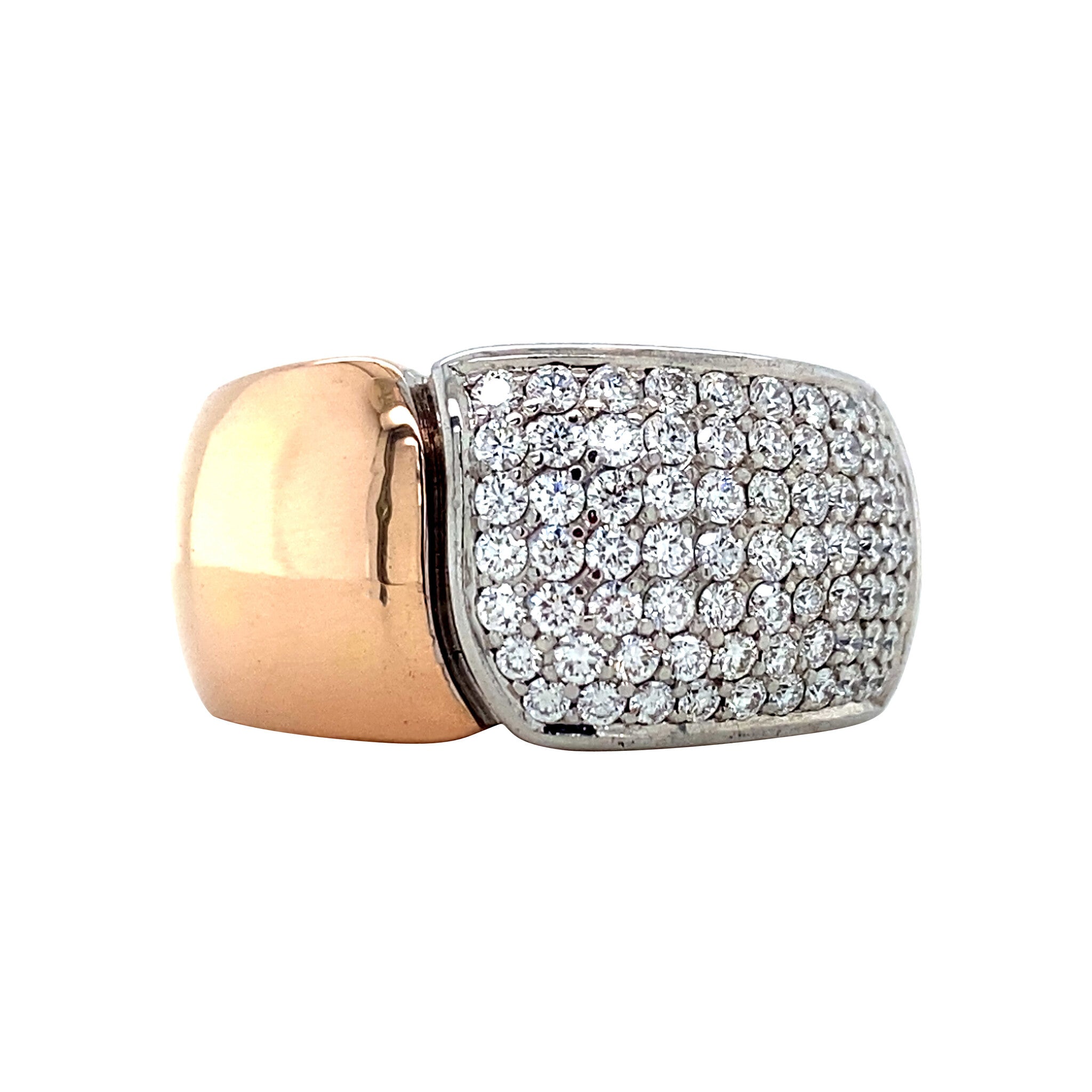 Bicolour gouden ring met diamant van Le Chic 14 karaat