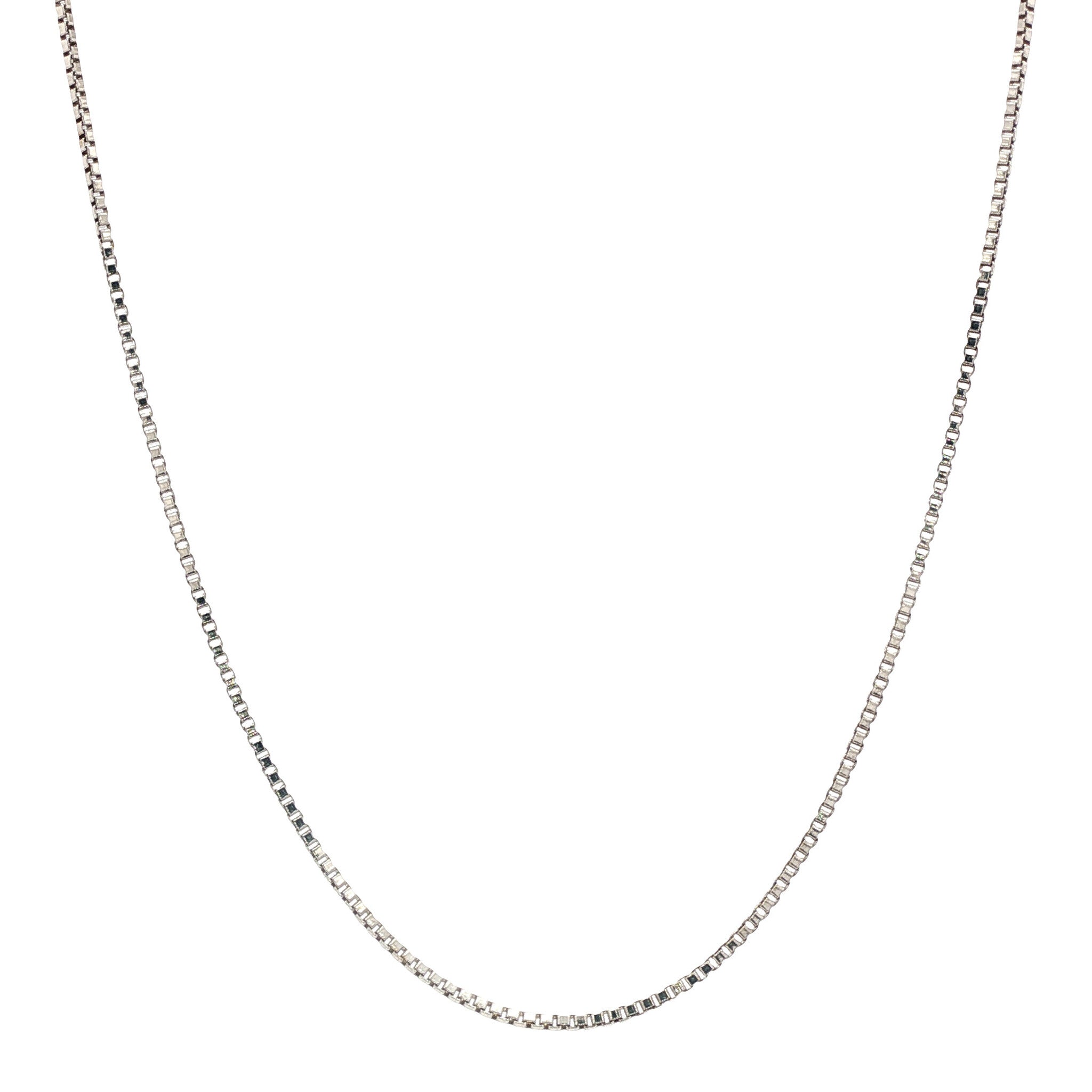 Witgouden lengtecollier venetiaan 38.5 cm 18 karaat