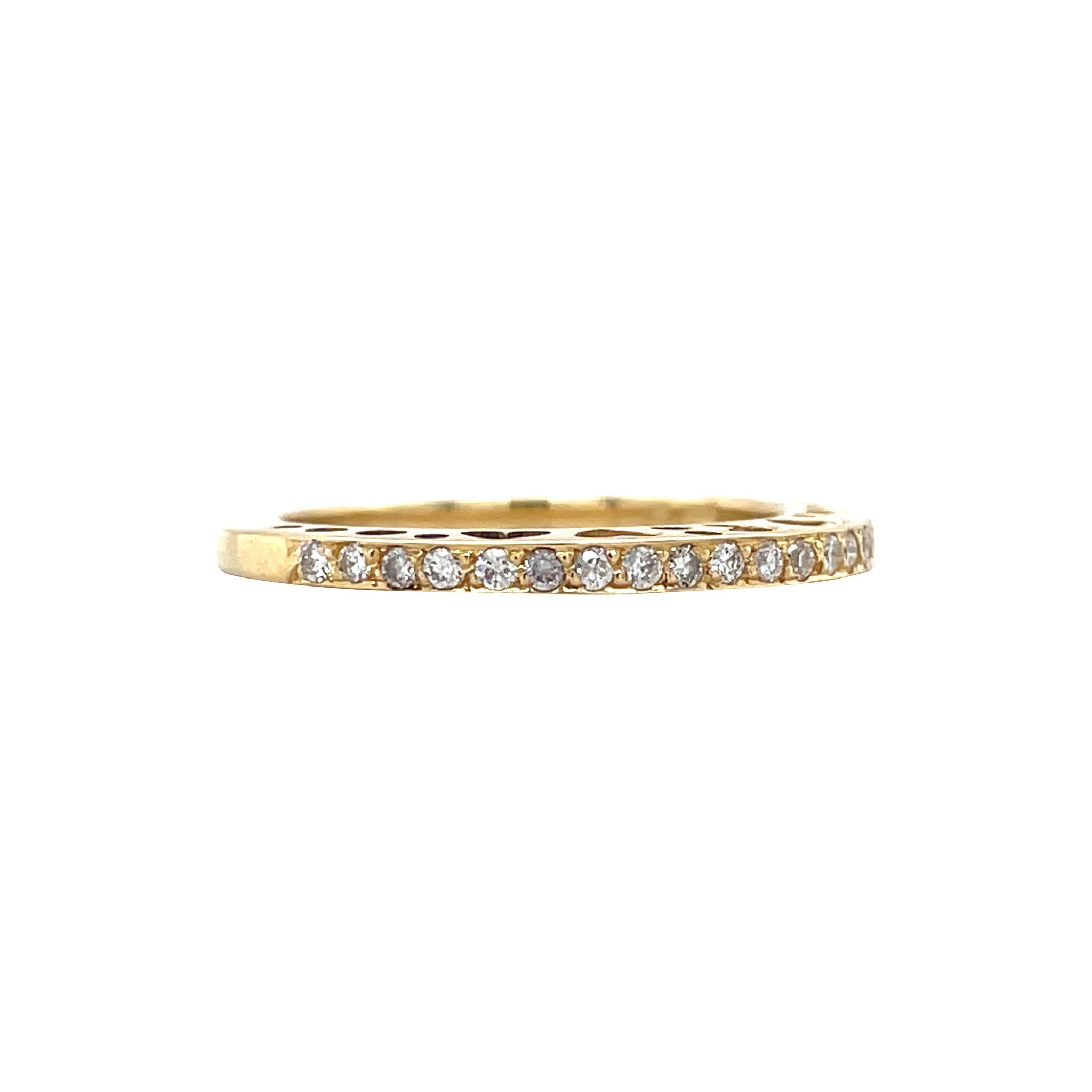 Gold row ring with diamond 18 karat