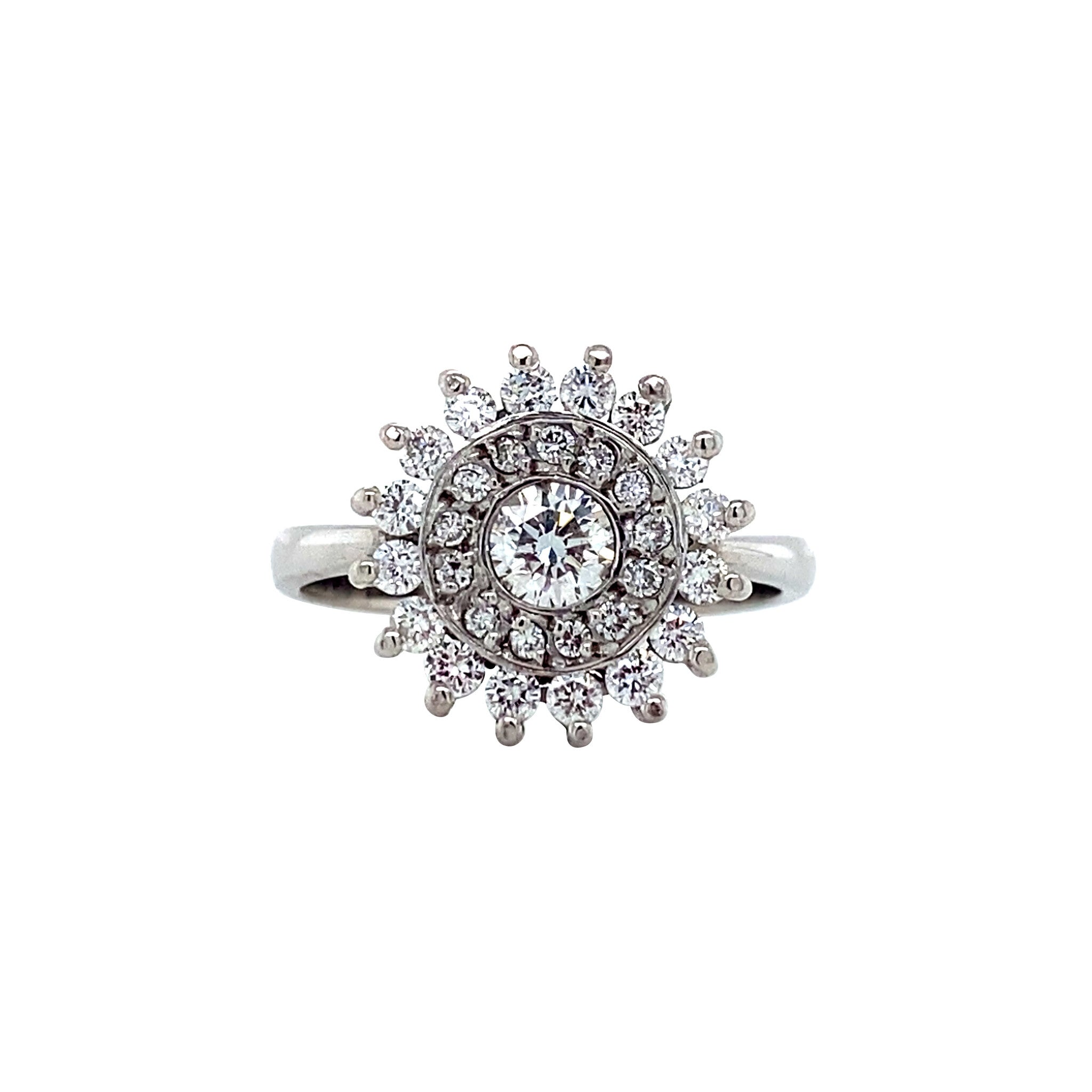 White gold ring with diamond 14 karat