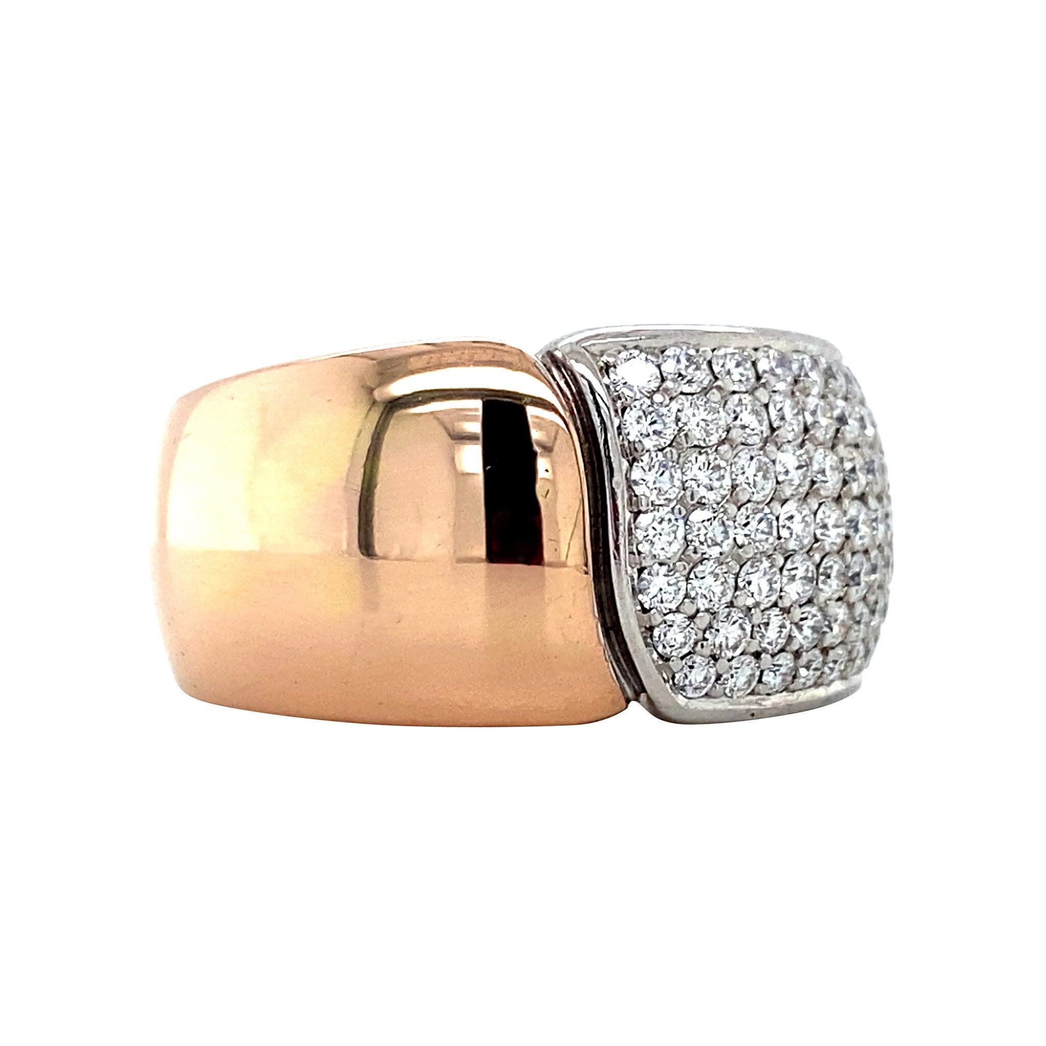 Bicolour gold ring with diamond by Le Chic 14 karat