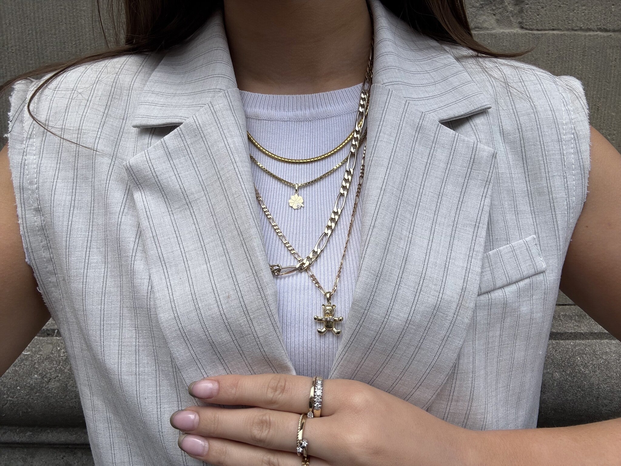 Gold gourmet choker 46 cm 14 karat