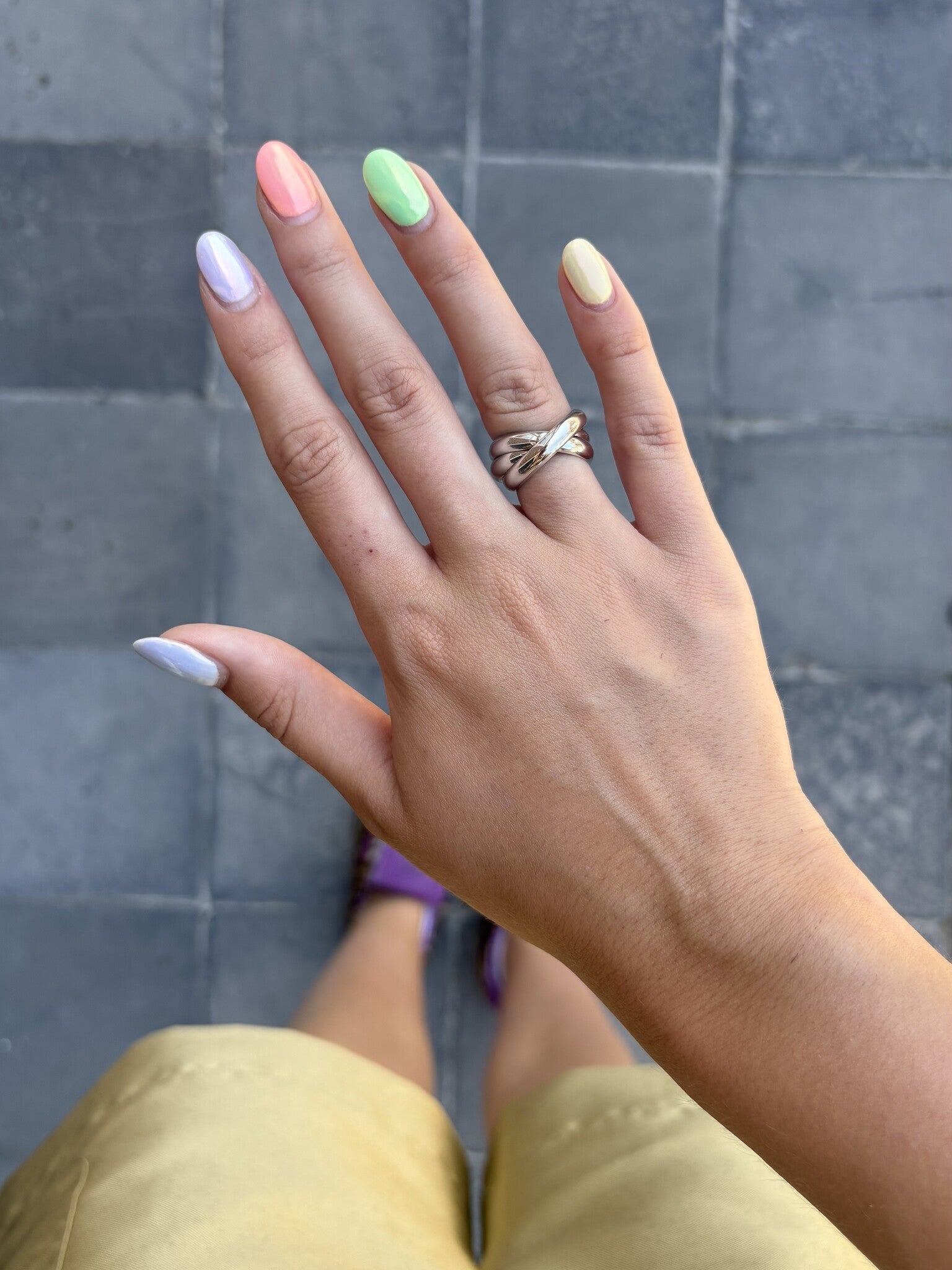 White gold trinity ring 18 kt