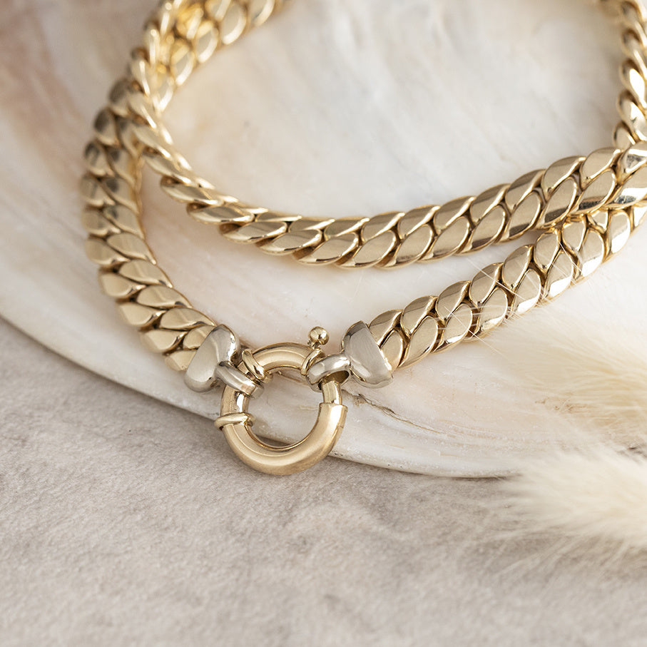 Gold gourmet necklace 50 cm 14 karat