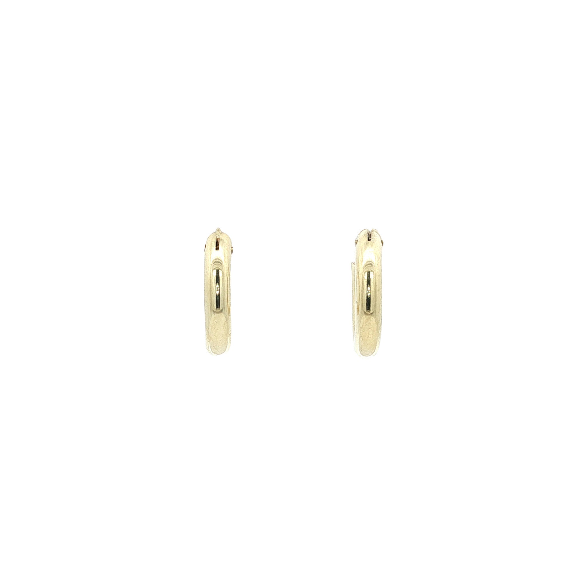 Gold smooth hoop earrings 14 karat