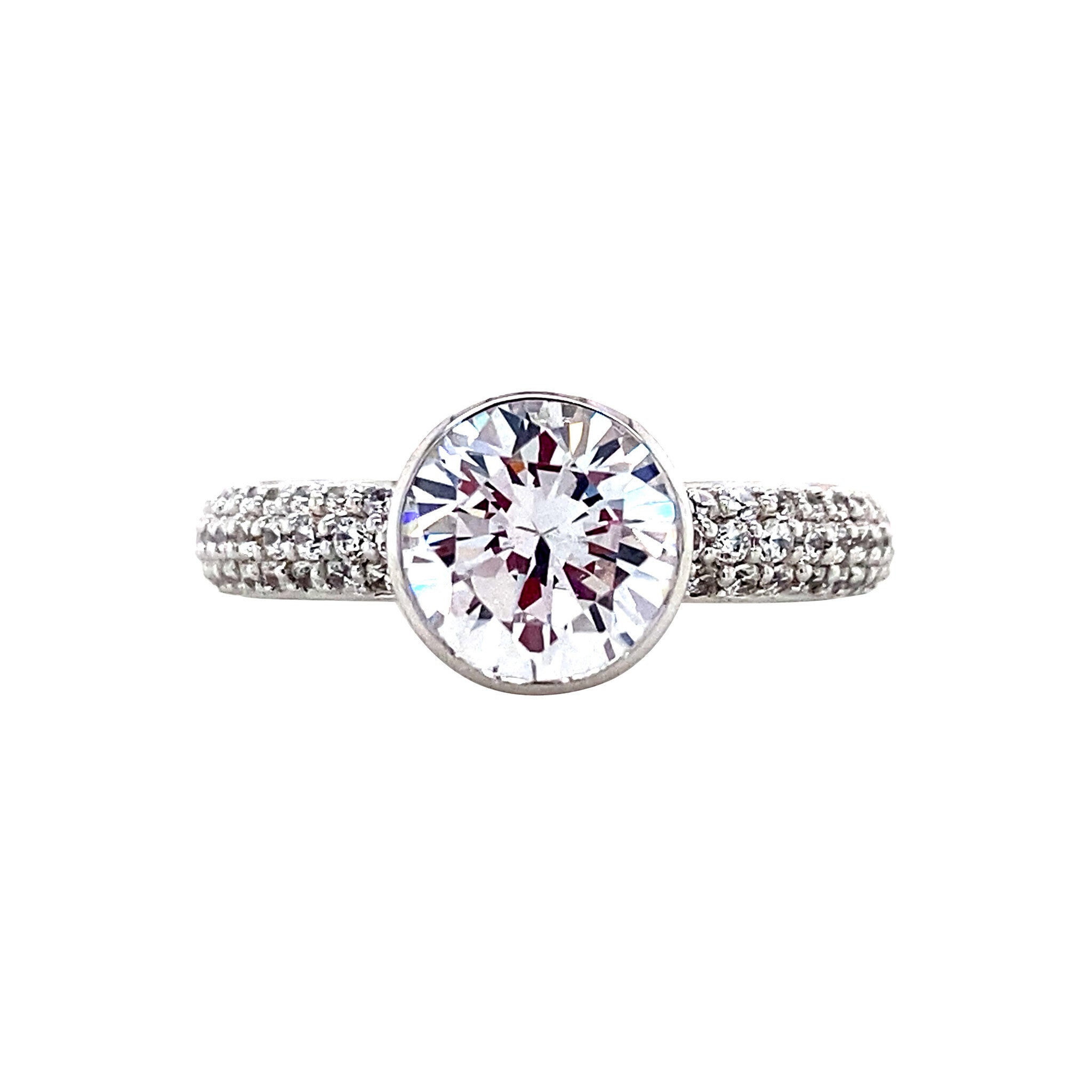 White gold ring with zirconia from Blush 14 kt