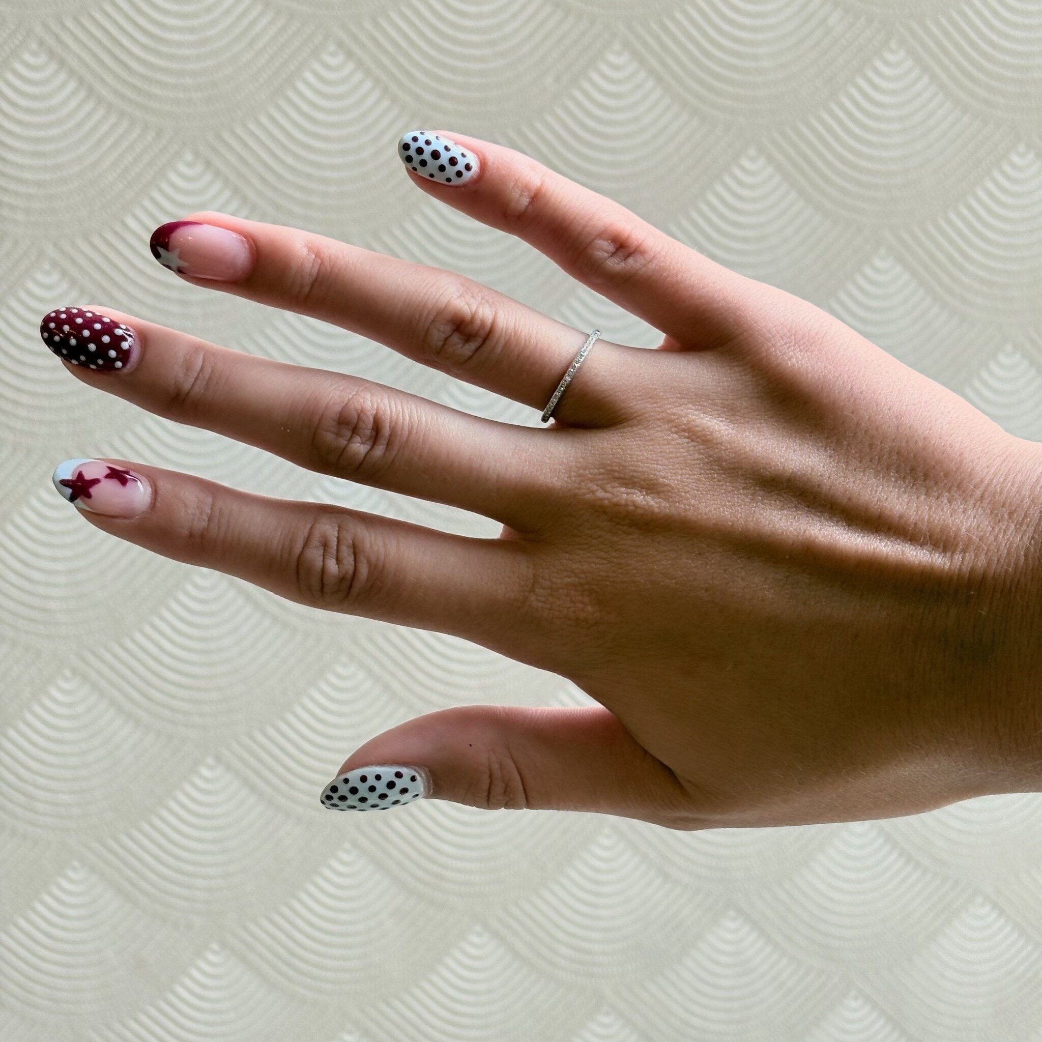 White gold row ring with diamond 14 kt