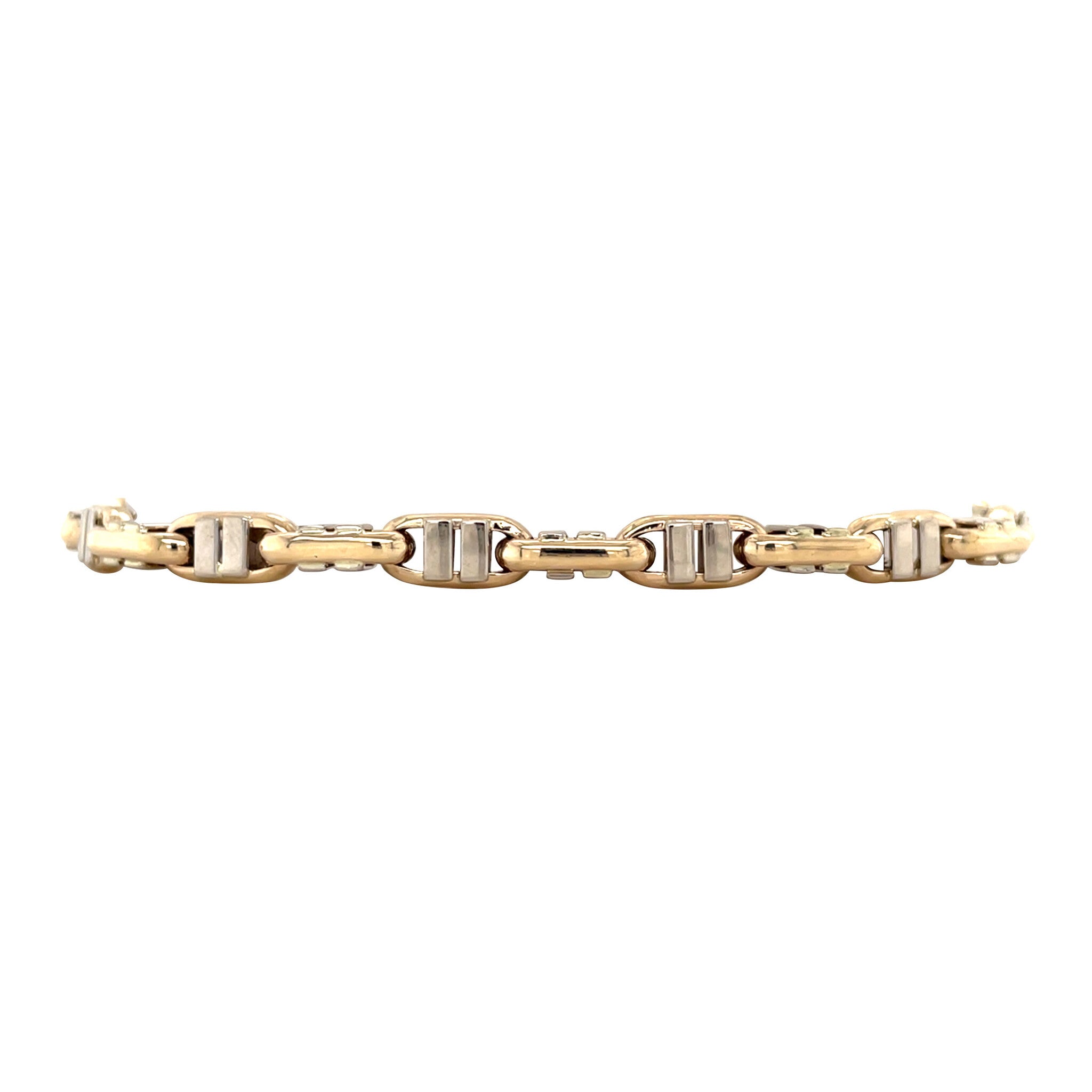 Gold bracelet bicolour 20 cm 14 karat