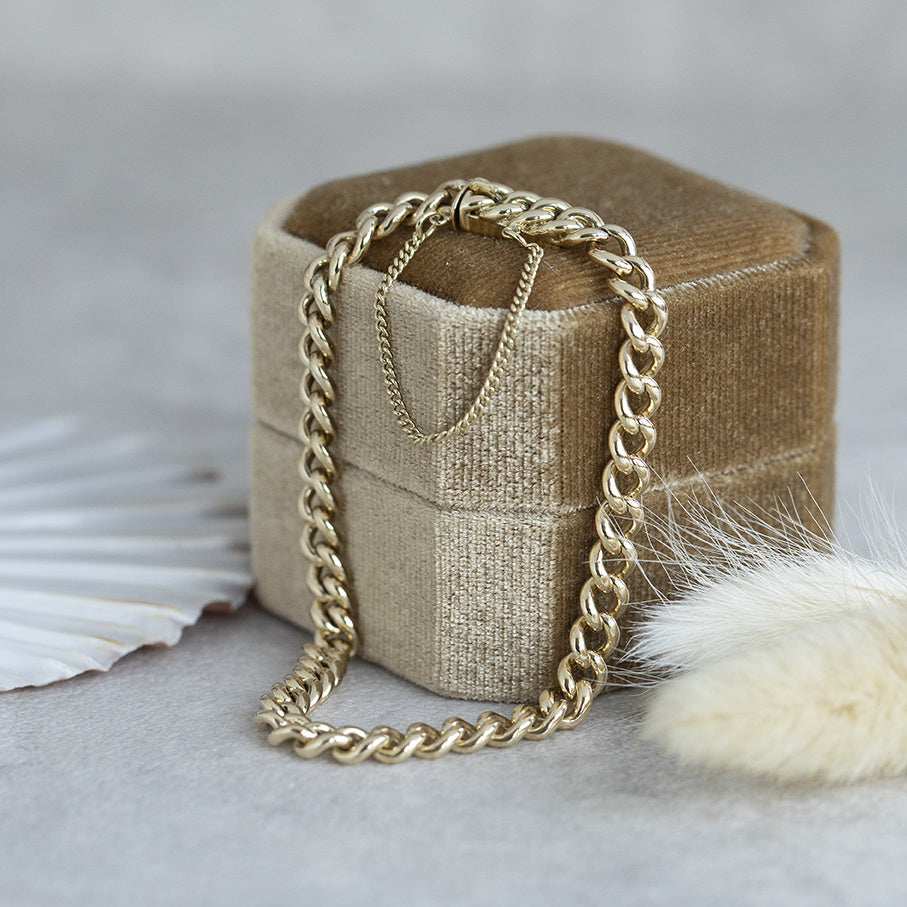 Golden gourmet bracelet 18.5 cm 14 karat