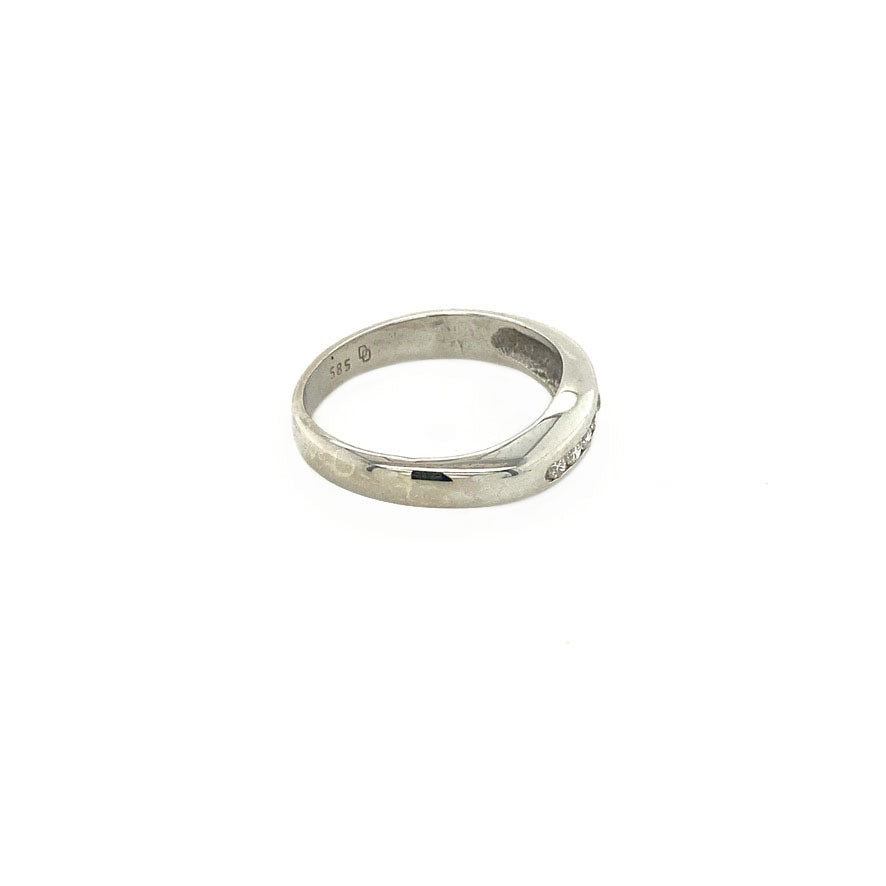 White gold ring with diamond 14 kt