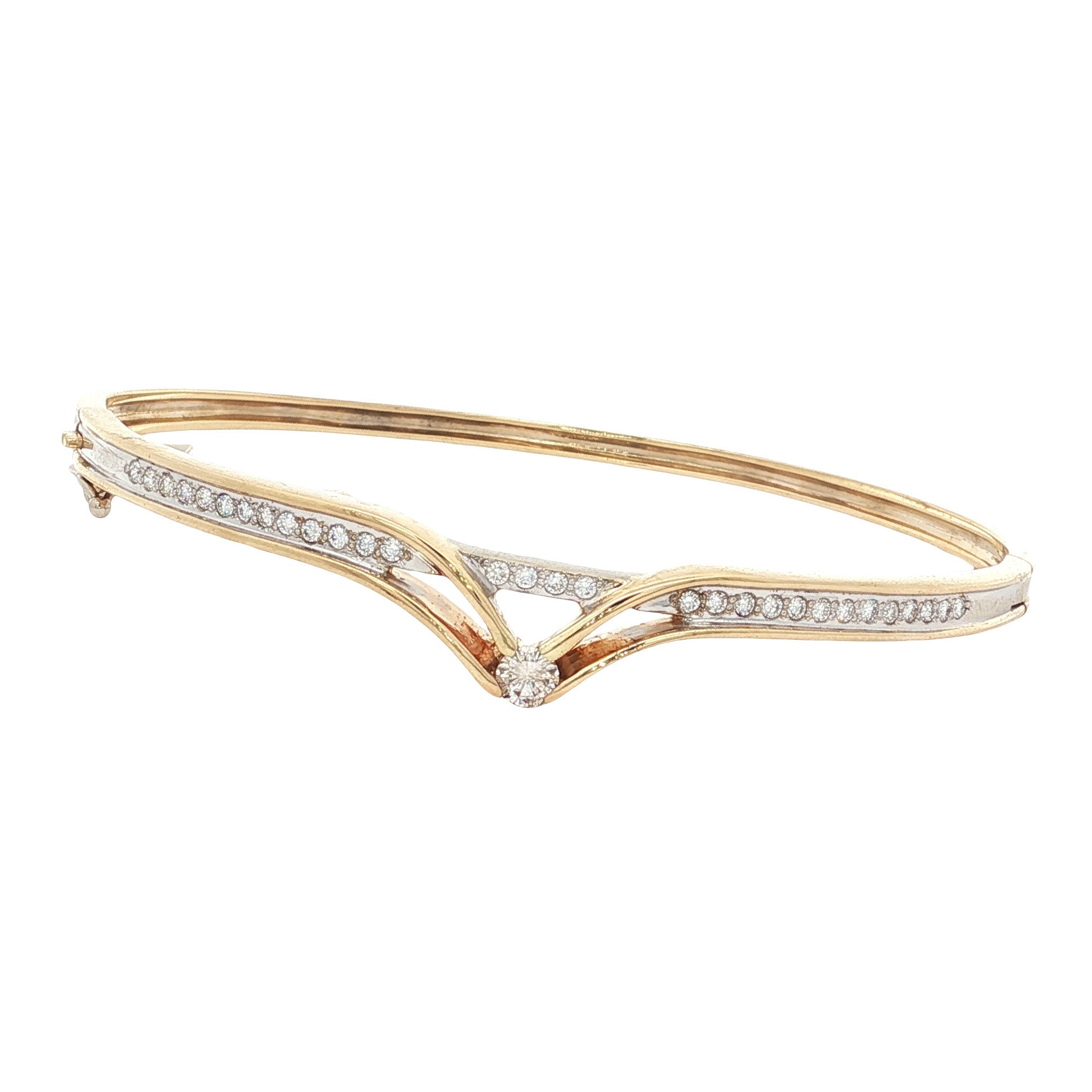 Gold bangle with diamond 14 karat