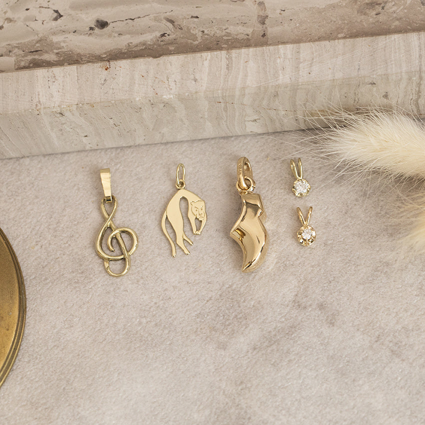 Gold clog pendant 14 karat