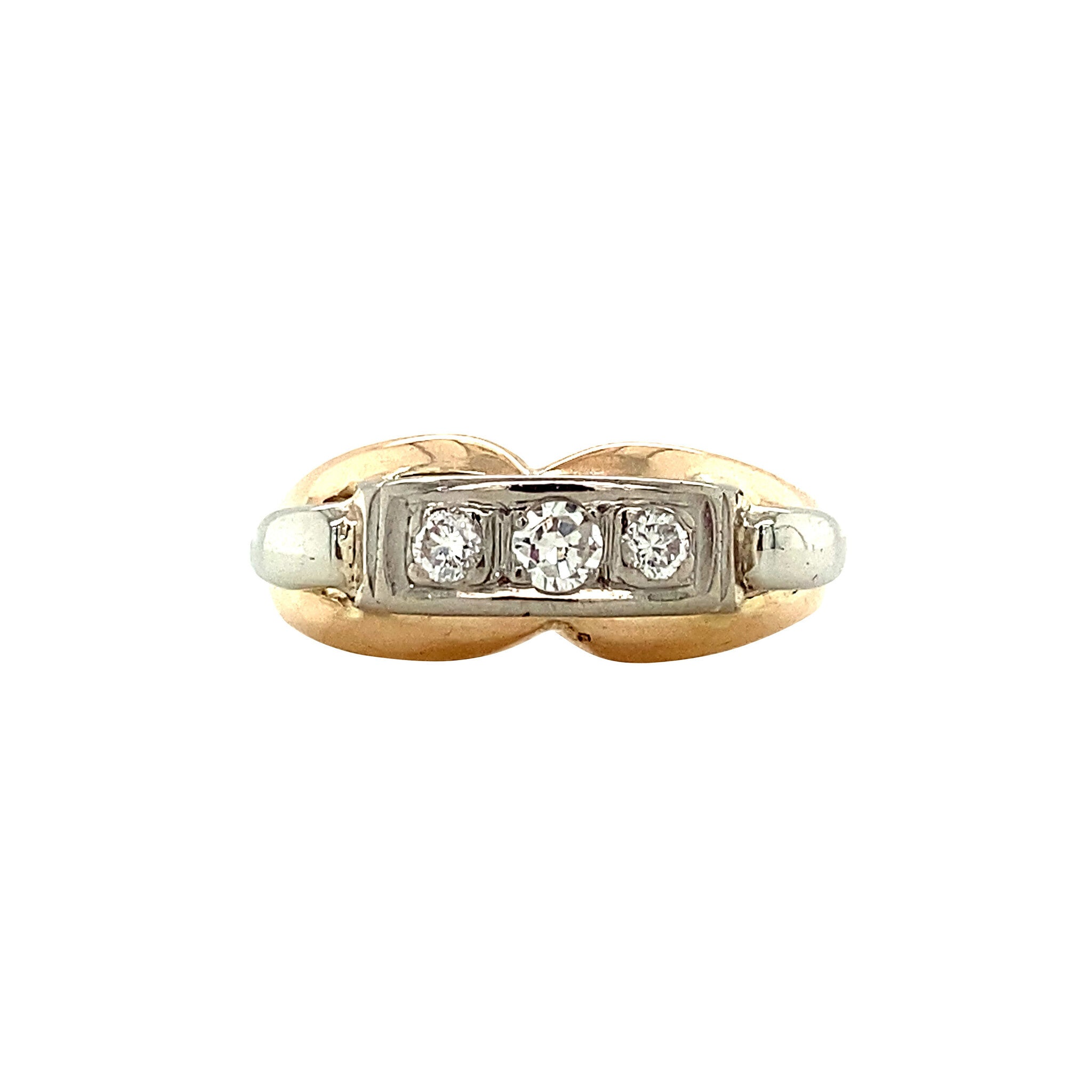 Gold ring with diamond 14 kt