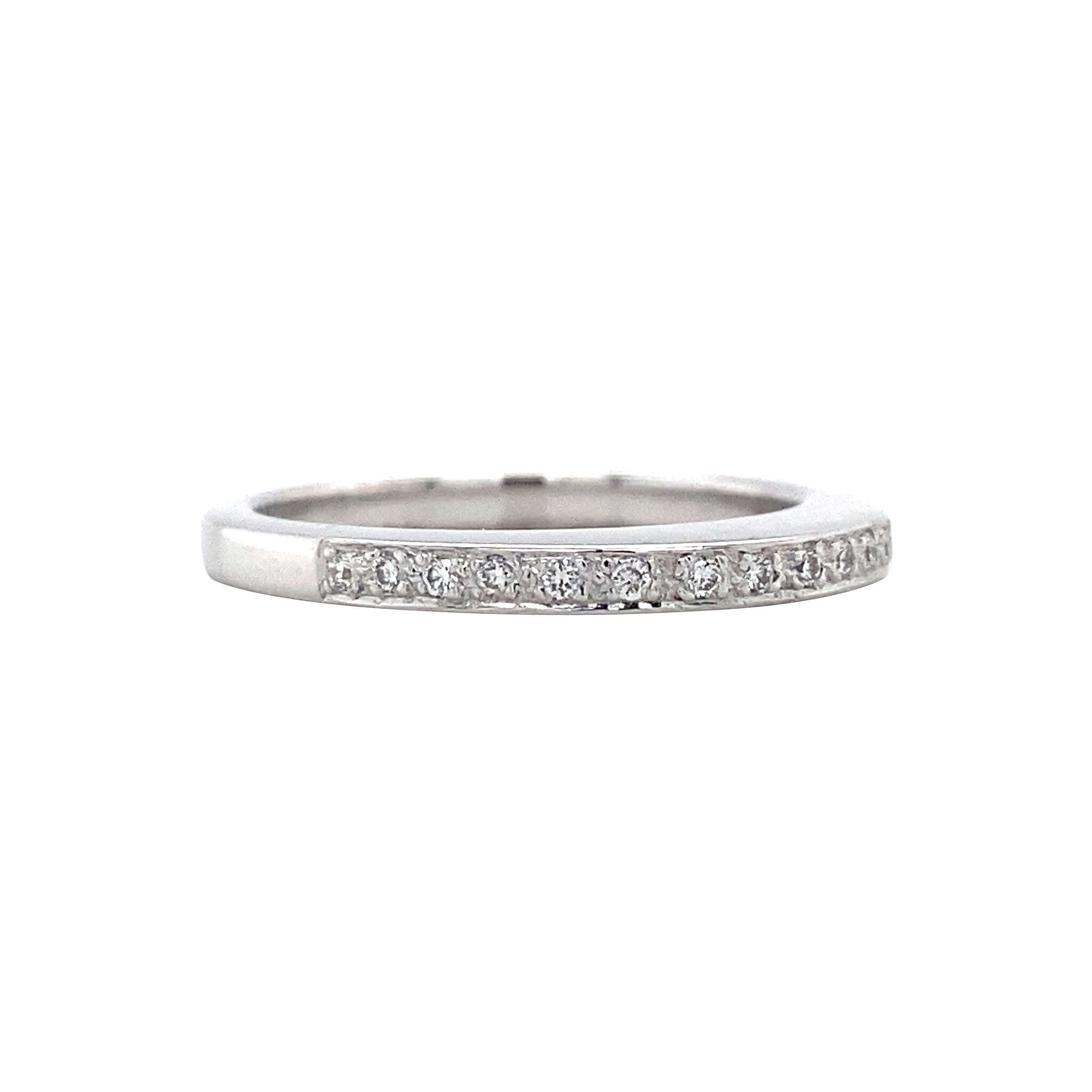 White gold ring with diamond 14 kt