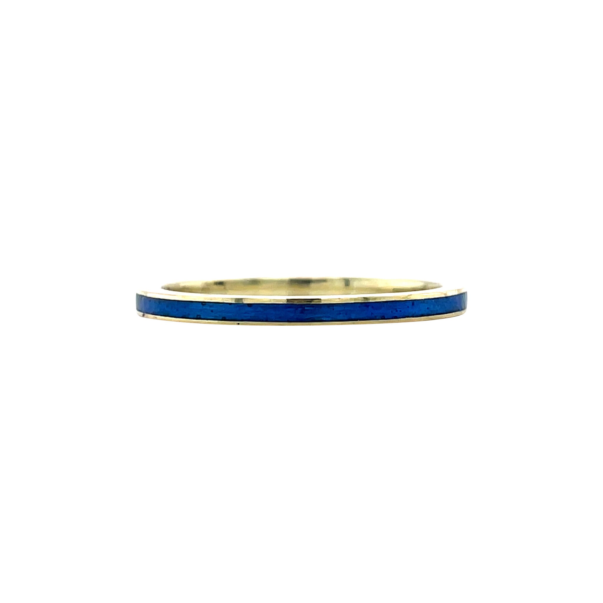 Gold ring with blue enamel 14 karat