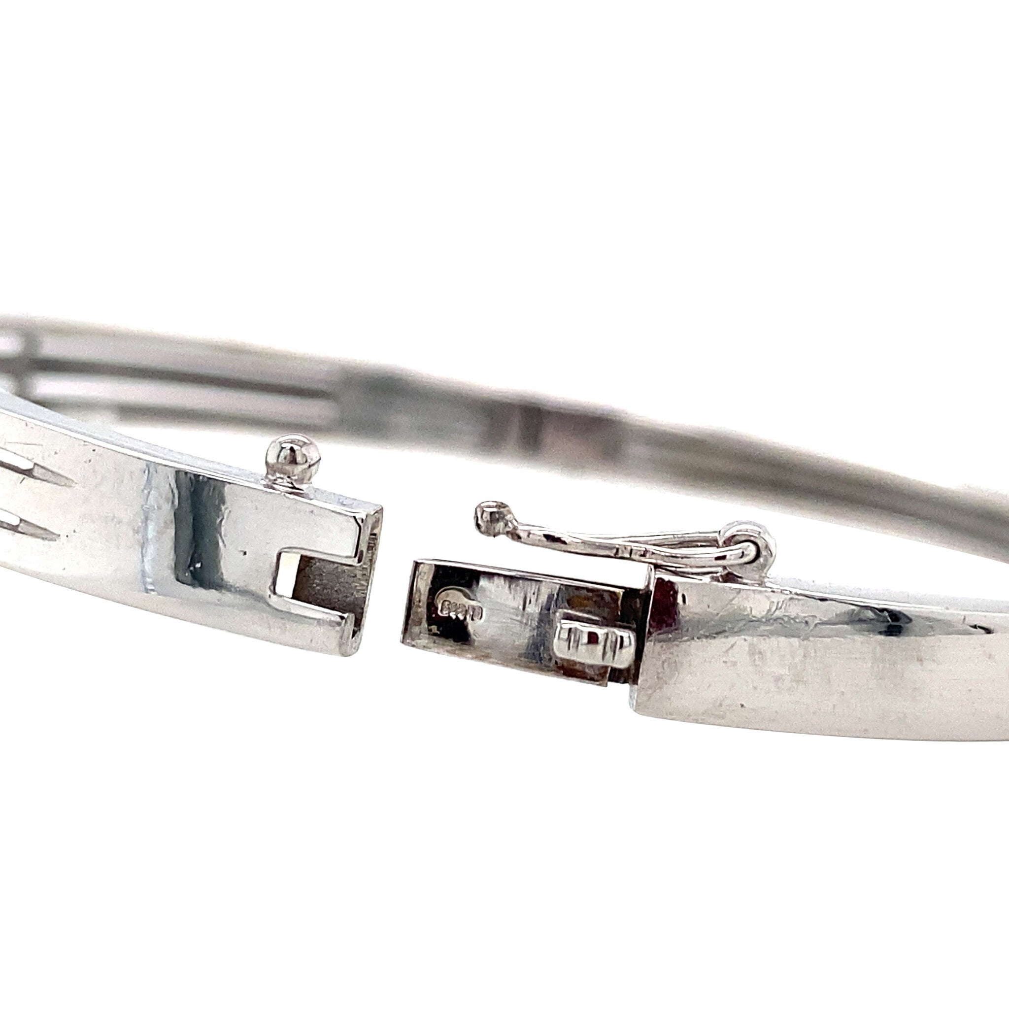 White gold bangle with diamond 14 kt