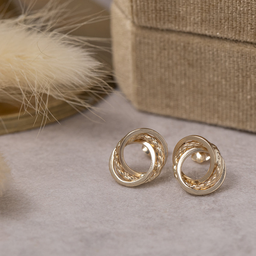 Gold stud earrings 14 karat