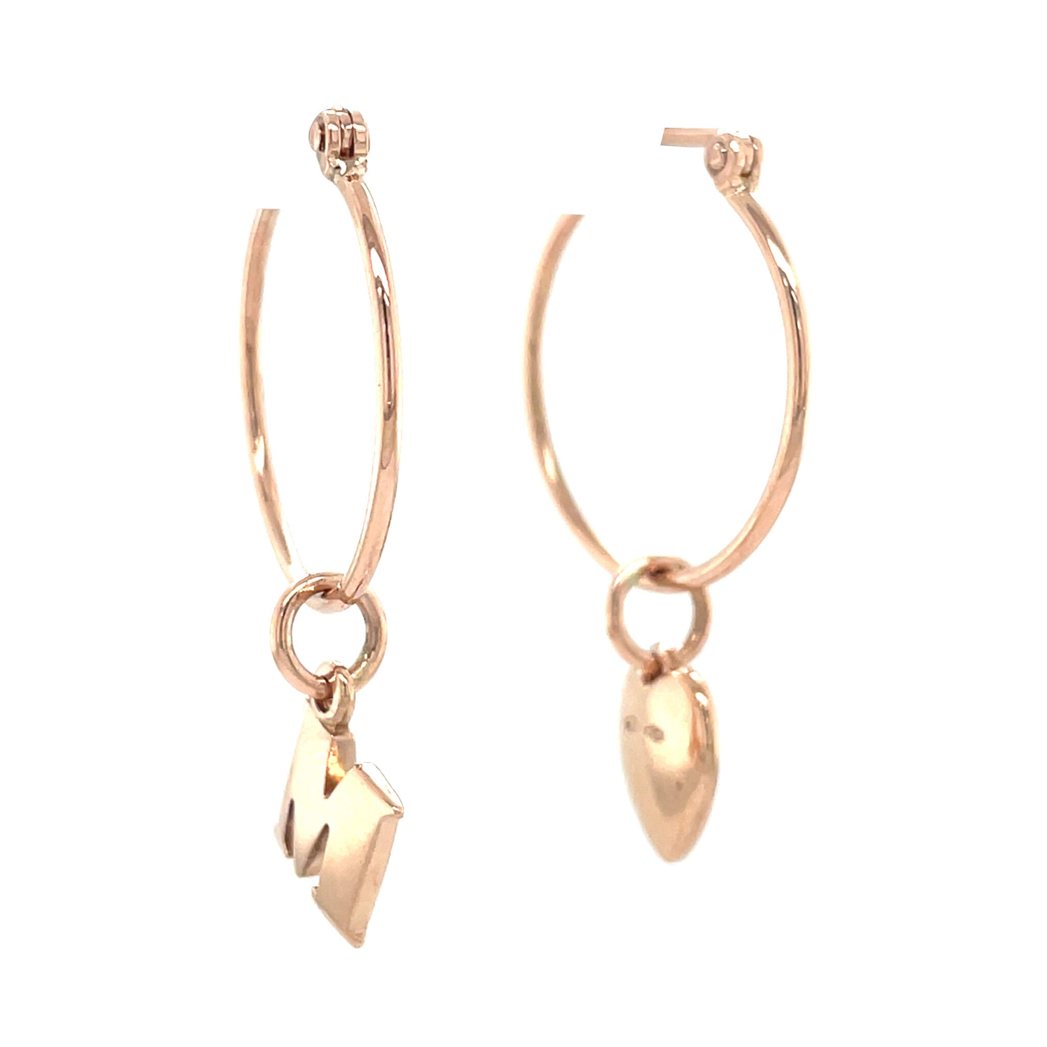 Rose earrings with pendant 9 karat