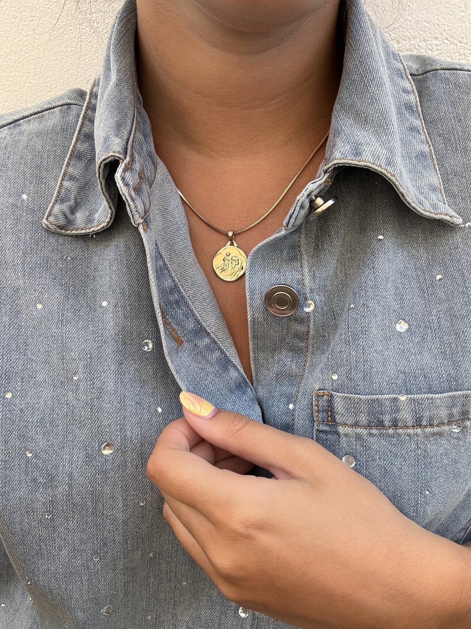 Gold snake necklace 42.5 cm 14 karat