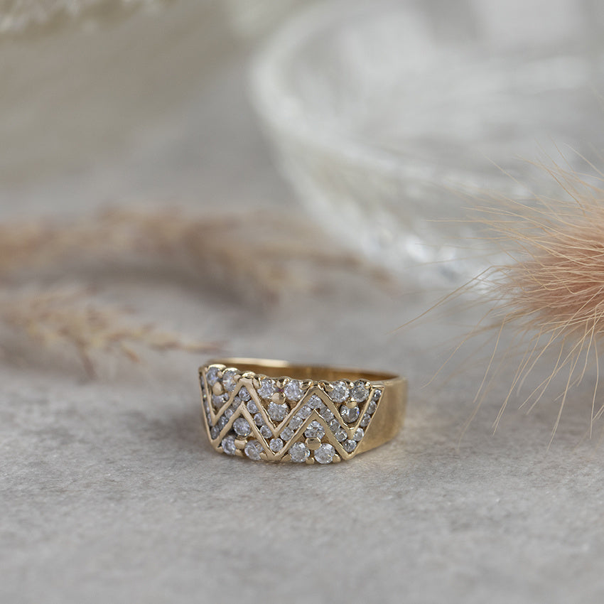 Gold ring with zirconia 18 kt