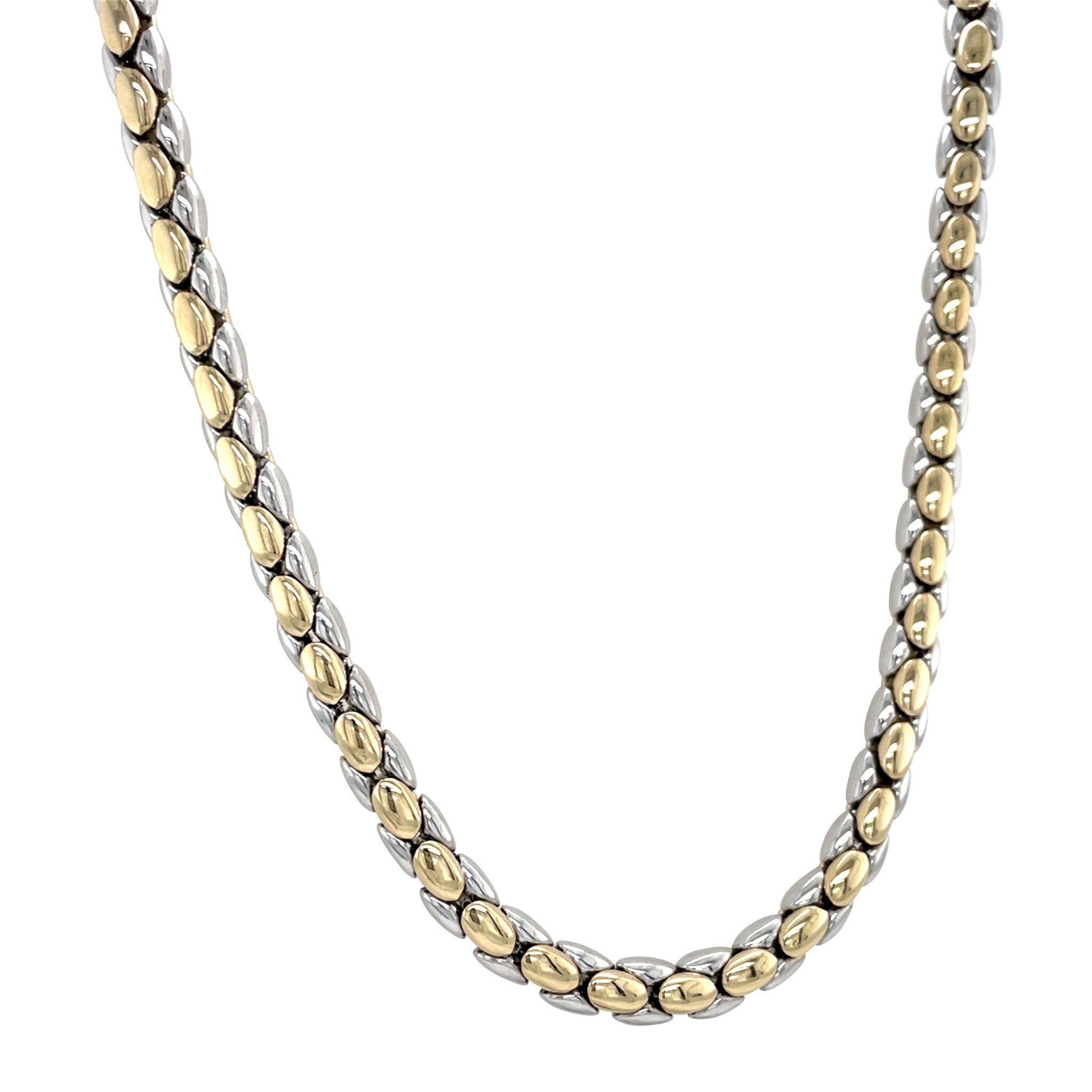 Gold choker bicolour 45 cm 14 karat