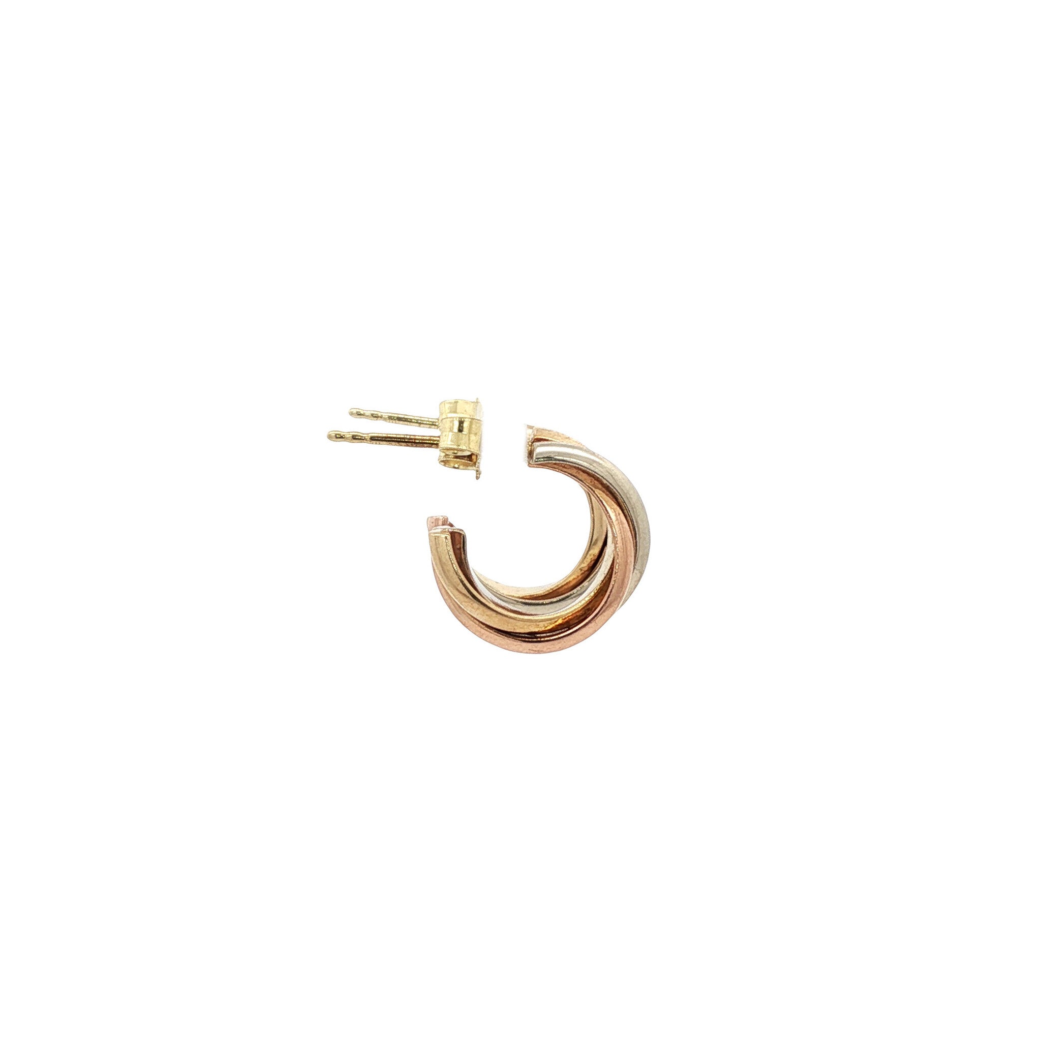 Tricolour gouden oorsieraden 14 karaat