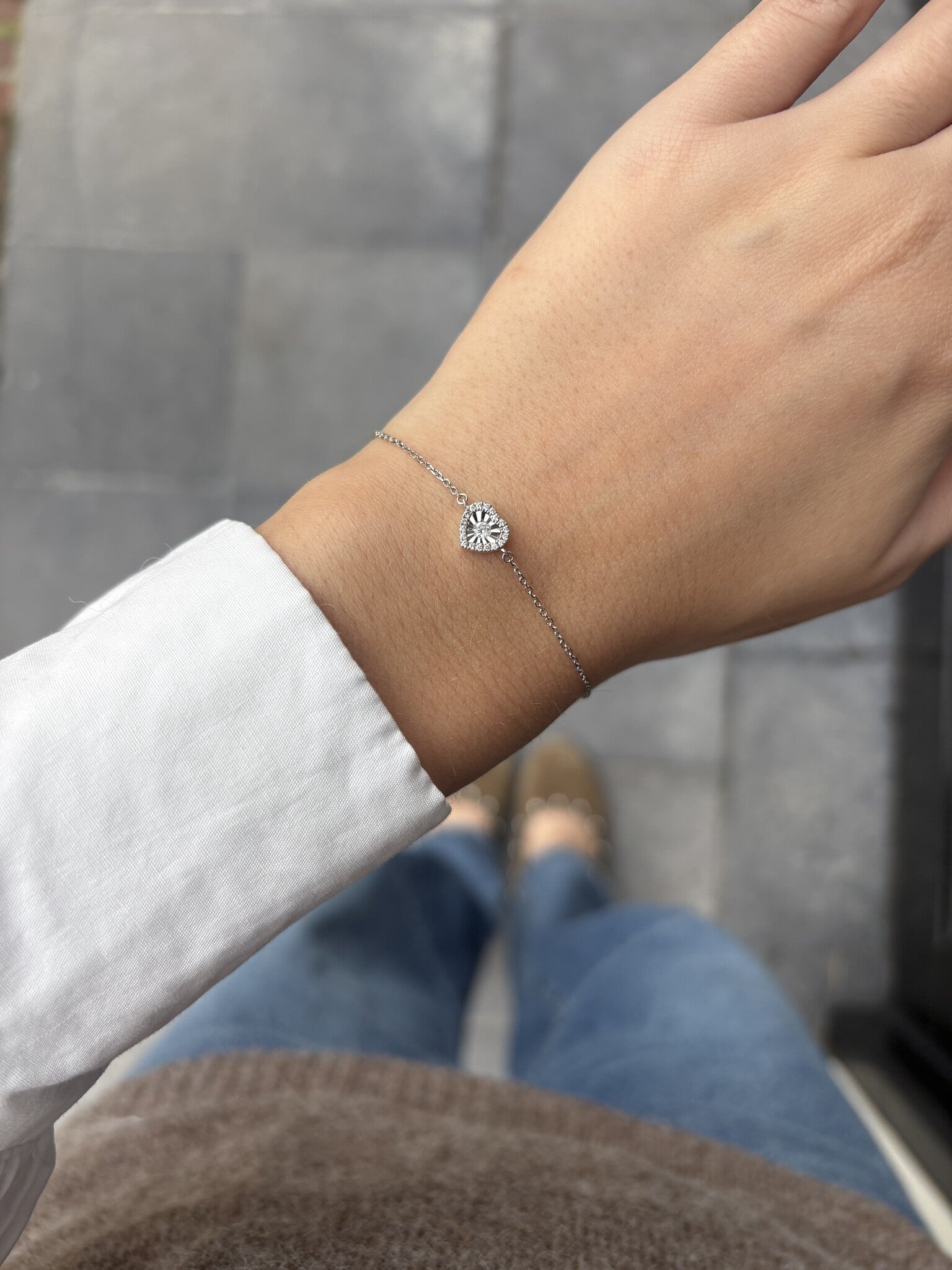 Bracelet with diamond heart 9 karat