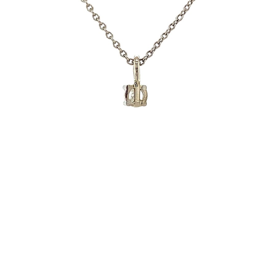 White gold solitaire pendant with diamond 14 kt