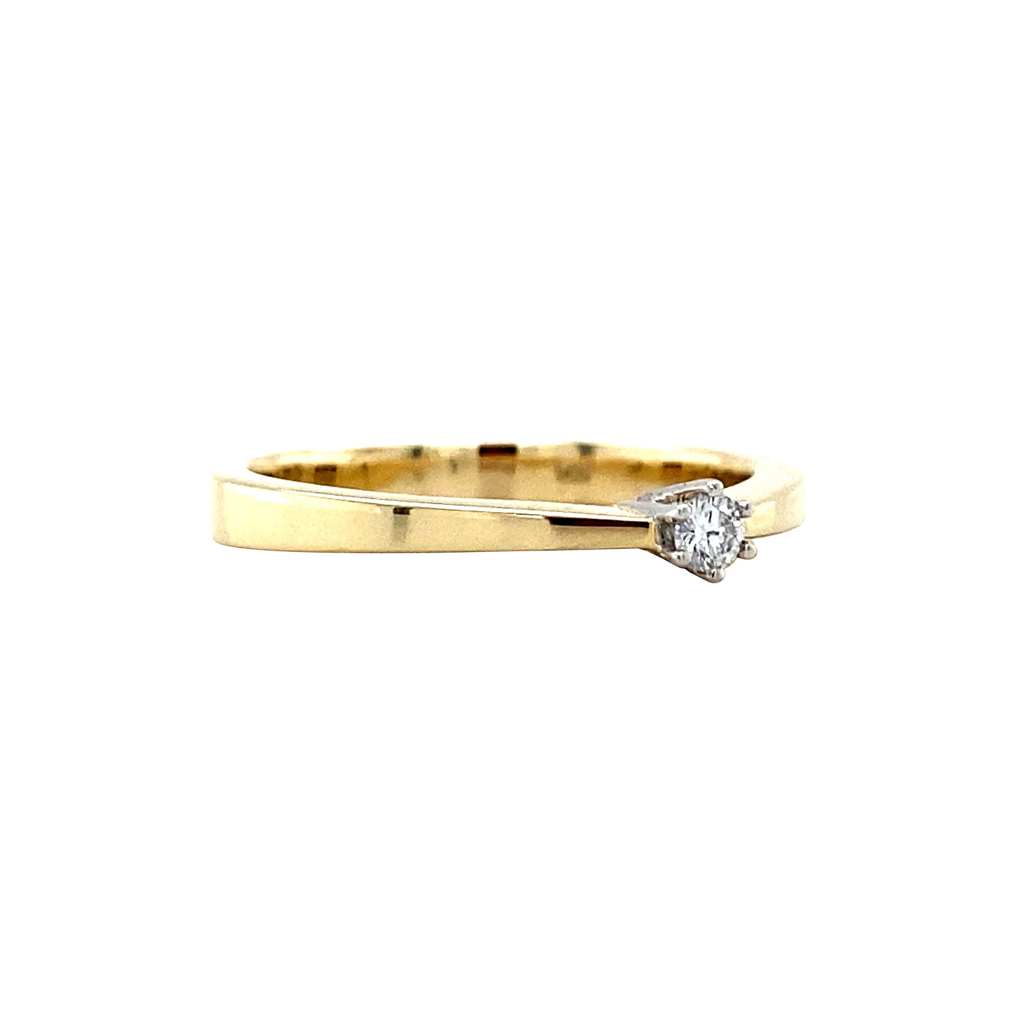 Gold solitaire ring with diamond 14 karat* new
