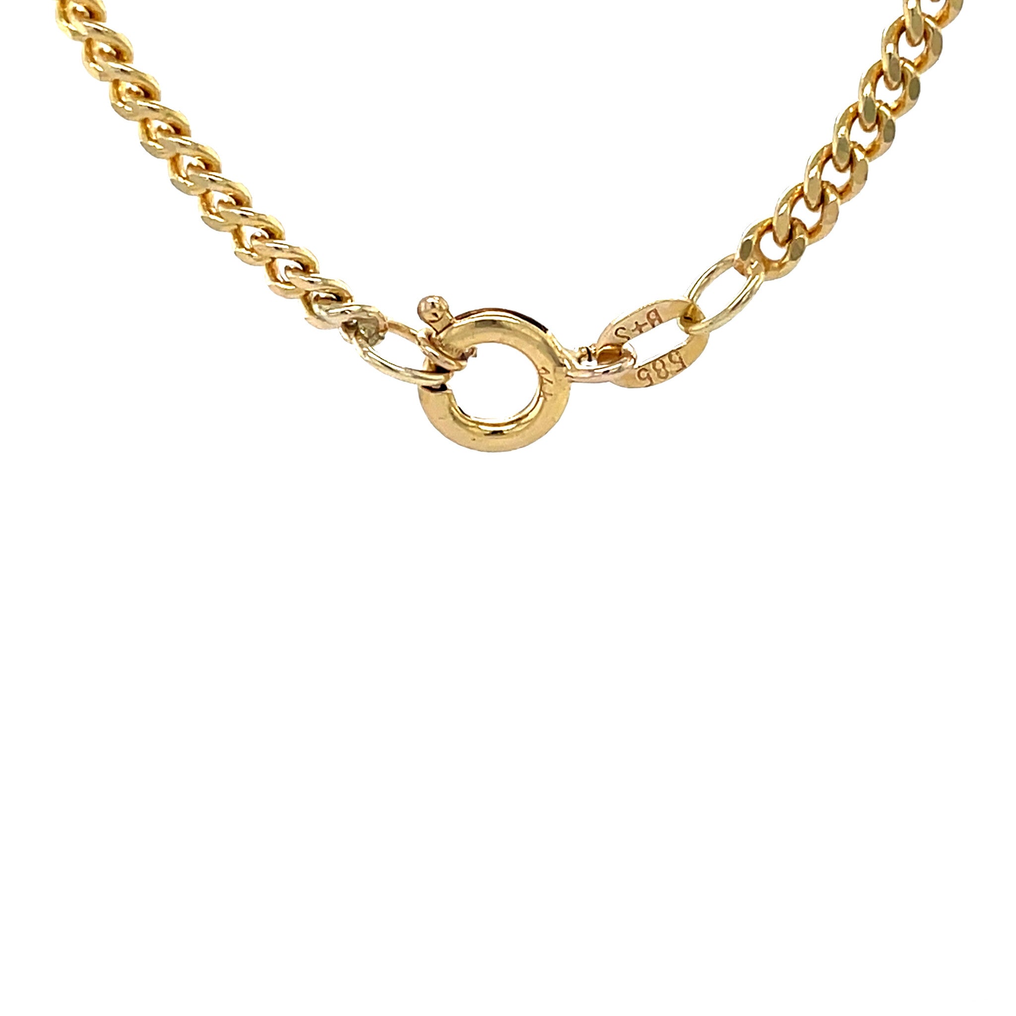 Gold length necklace gourmet 49 cm 14 karat
