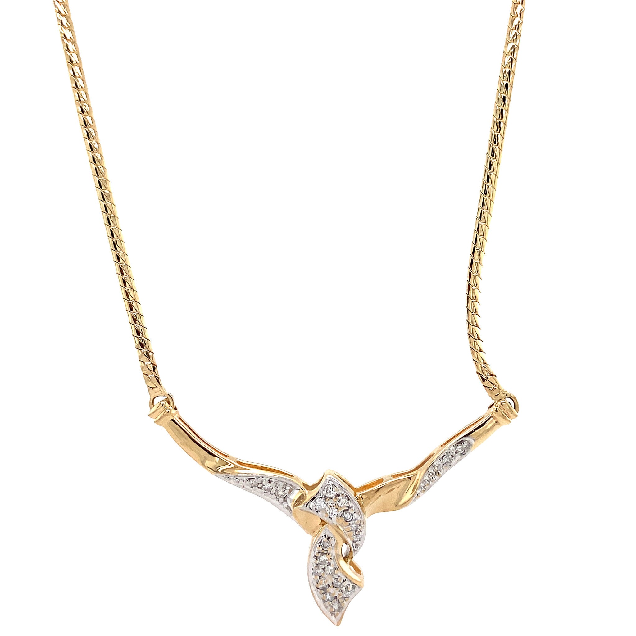 Gold choker with diamond 14 kt