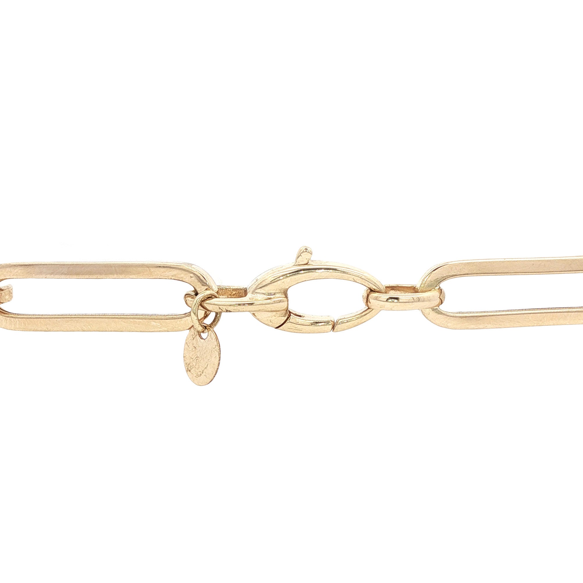 14 karat gold paperclip bracelet, 19 cm
