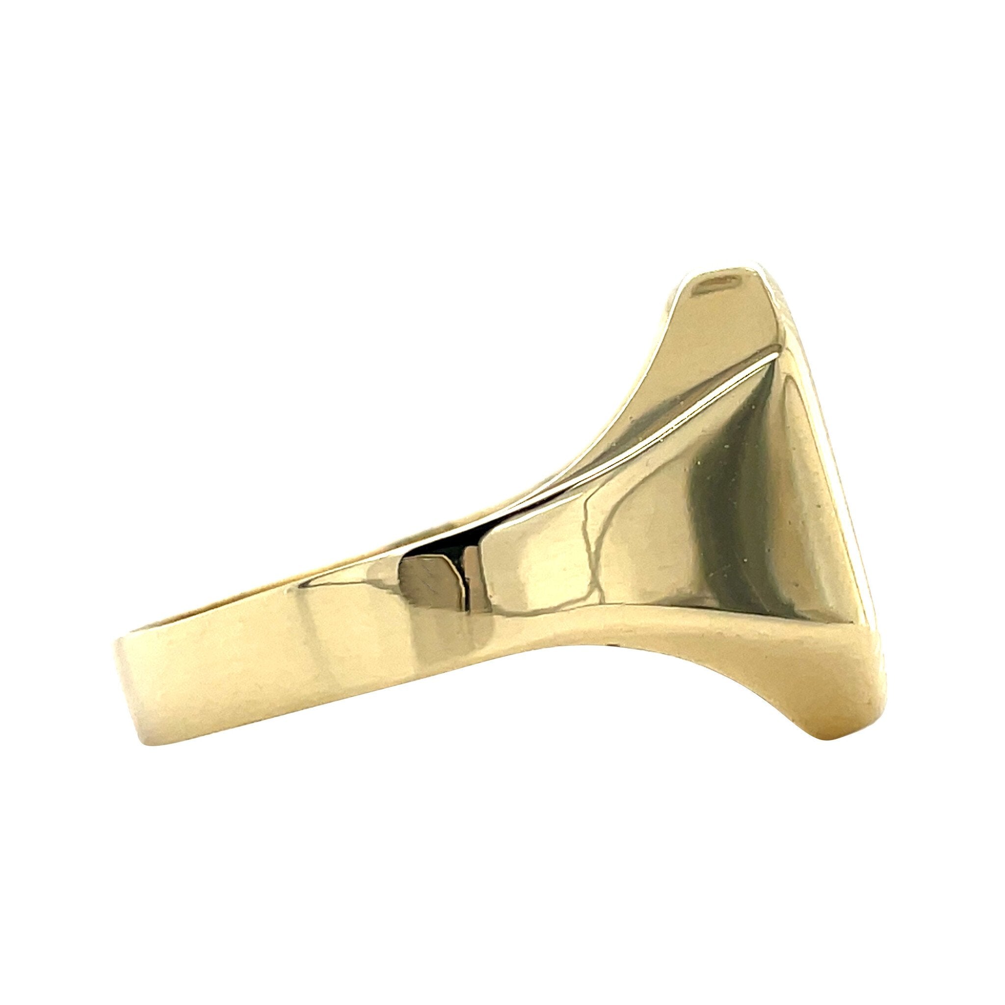 Gold signet ring with zirconia 14 karat