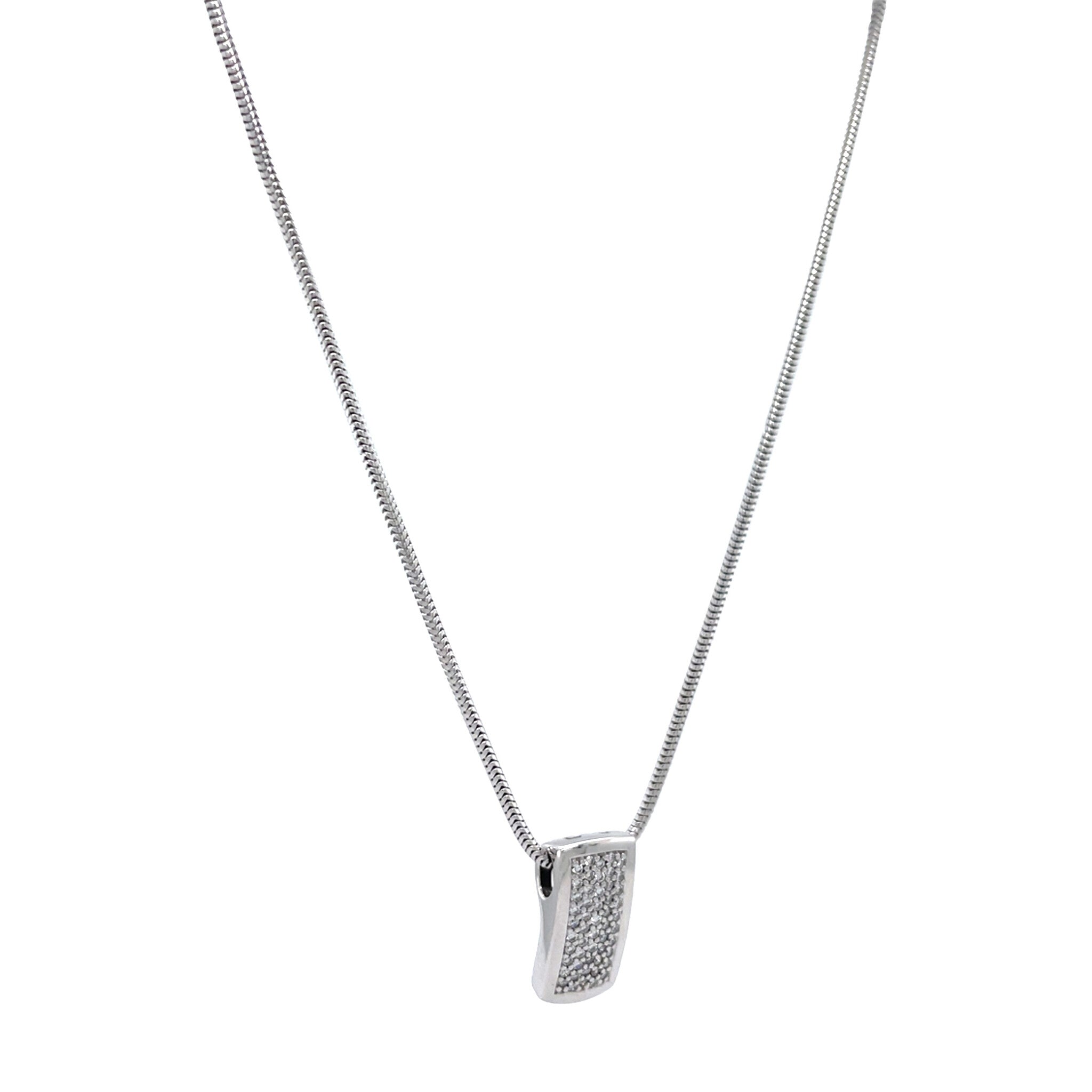 White gold necklace with pendant 43 cm