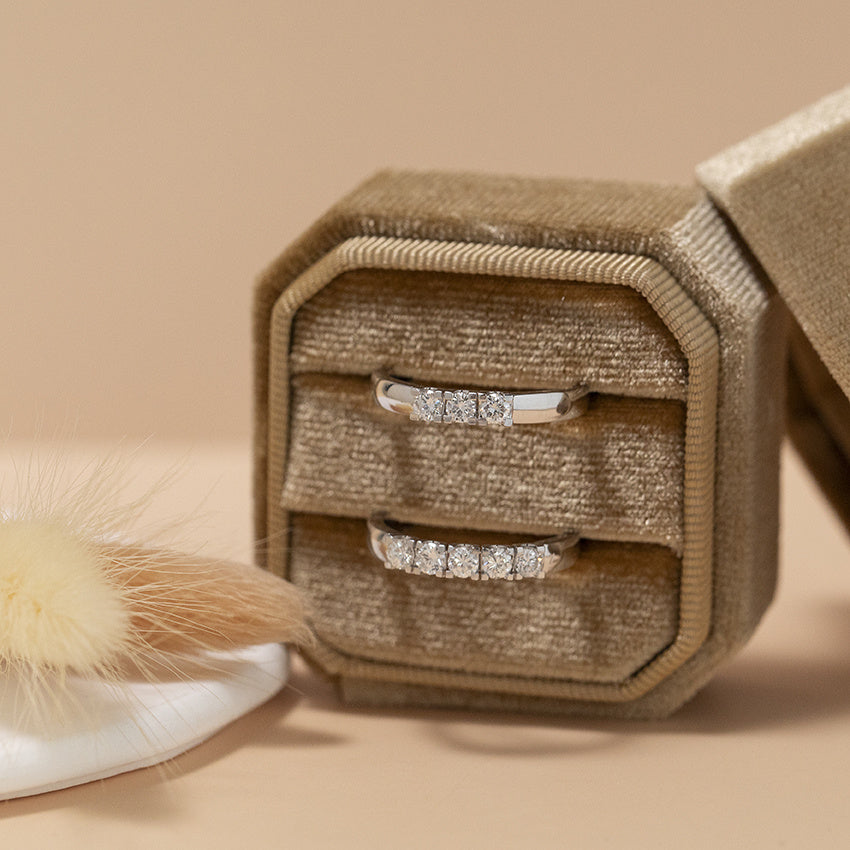 White gold memoire ring with diamond 14 karat* new