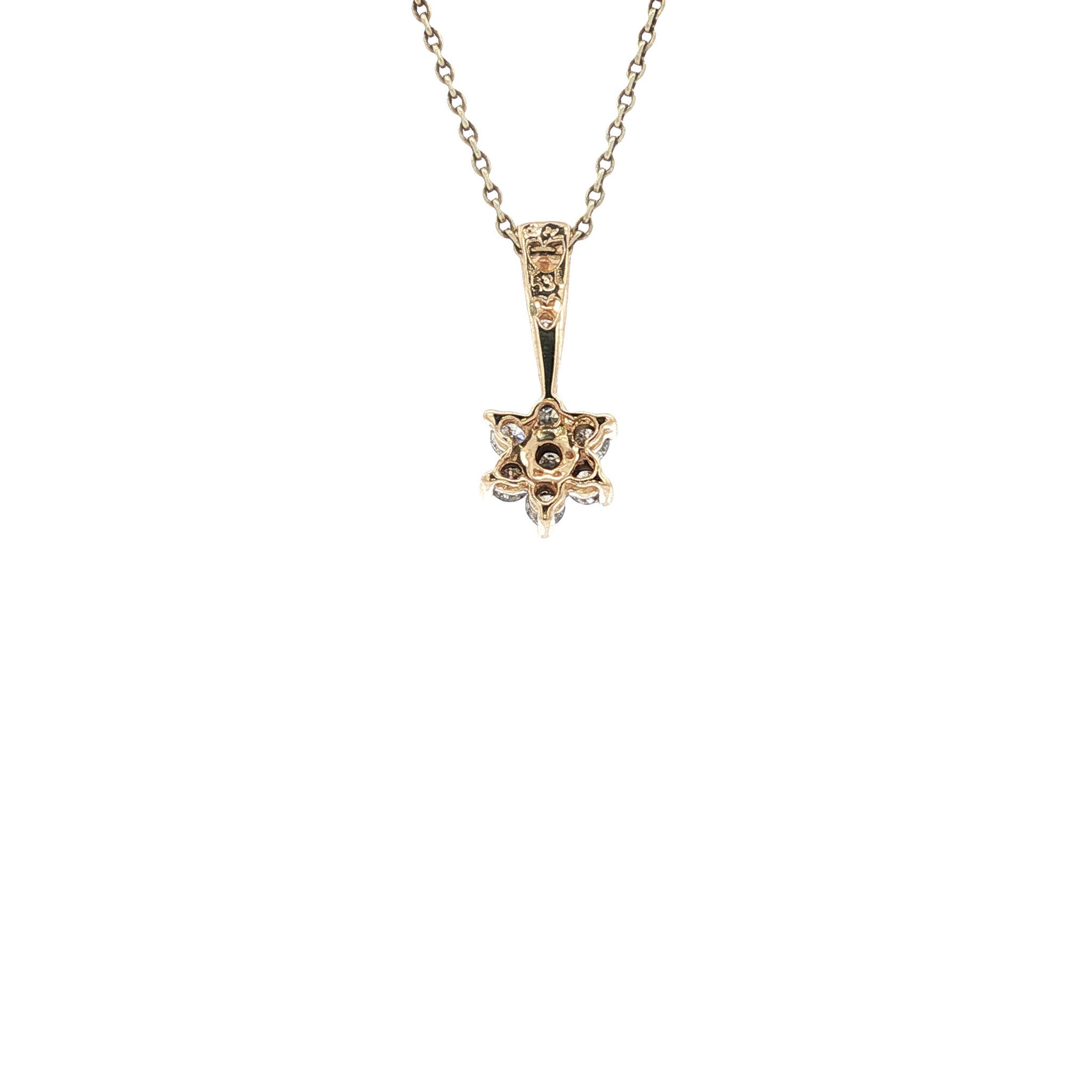 Golden entourage pendant with diamond 14 karat