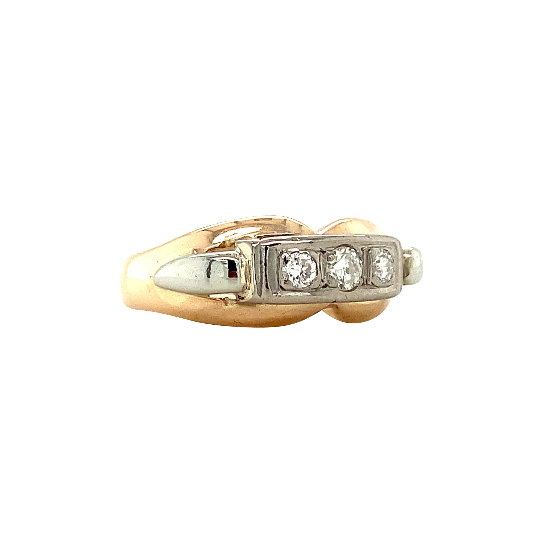Gold ring with diamond 14 kt