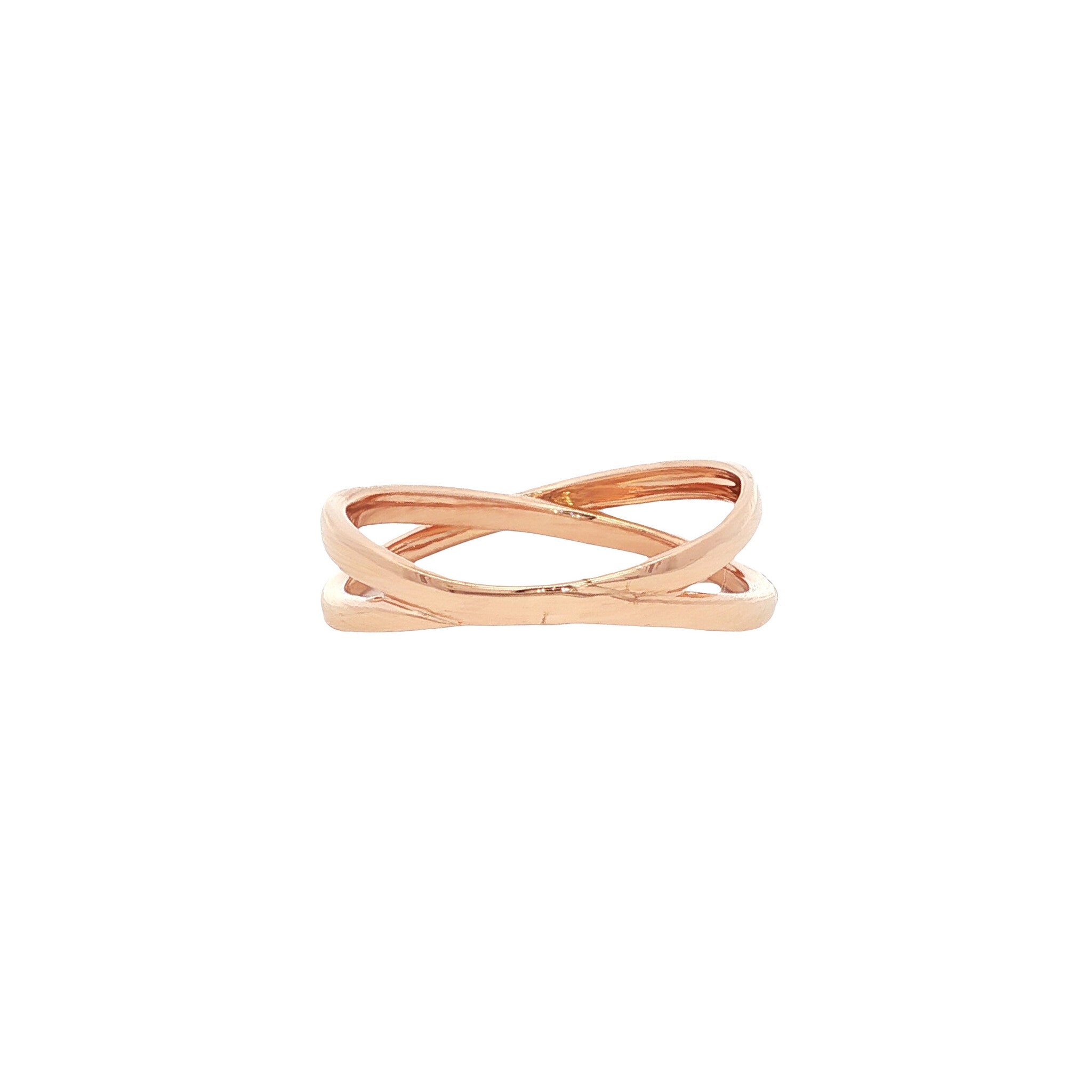 Rose-gold hammered ring with diamond 18 karat