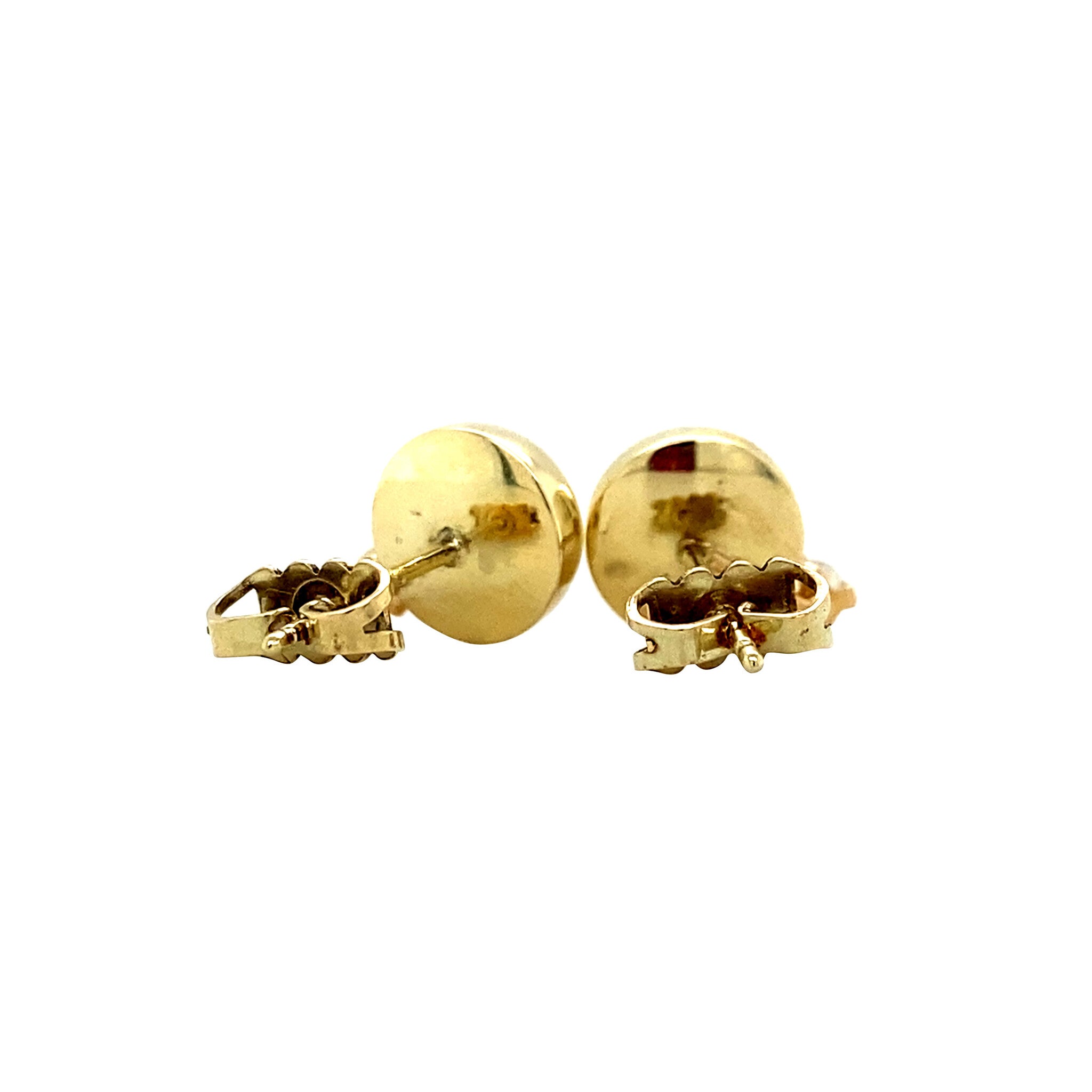 Gold stud earrings with zirconia 14 karat