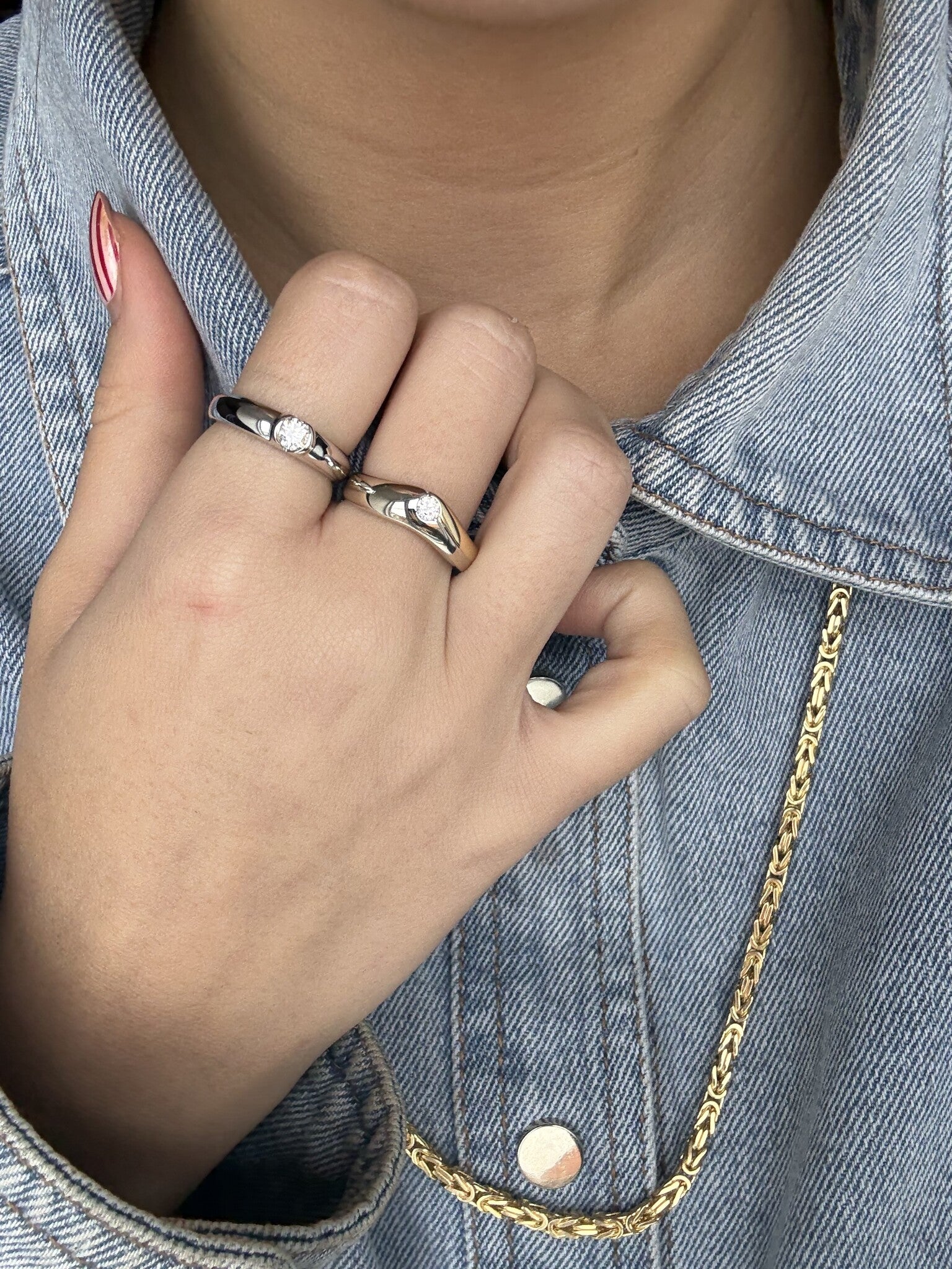 Gold ring with zirconia 14 karat