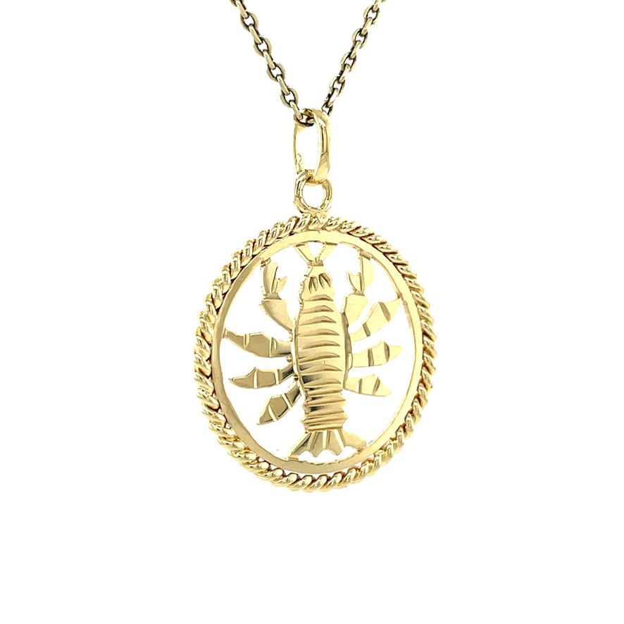 Gold pendant zodiac sign Cancer 14 karat