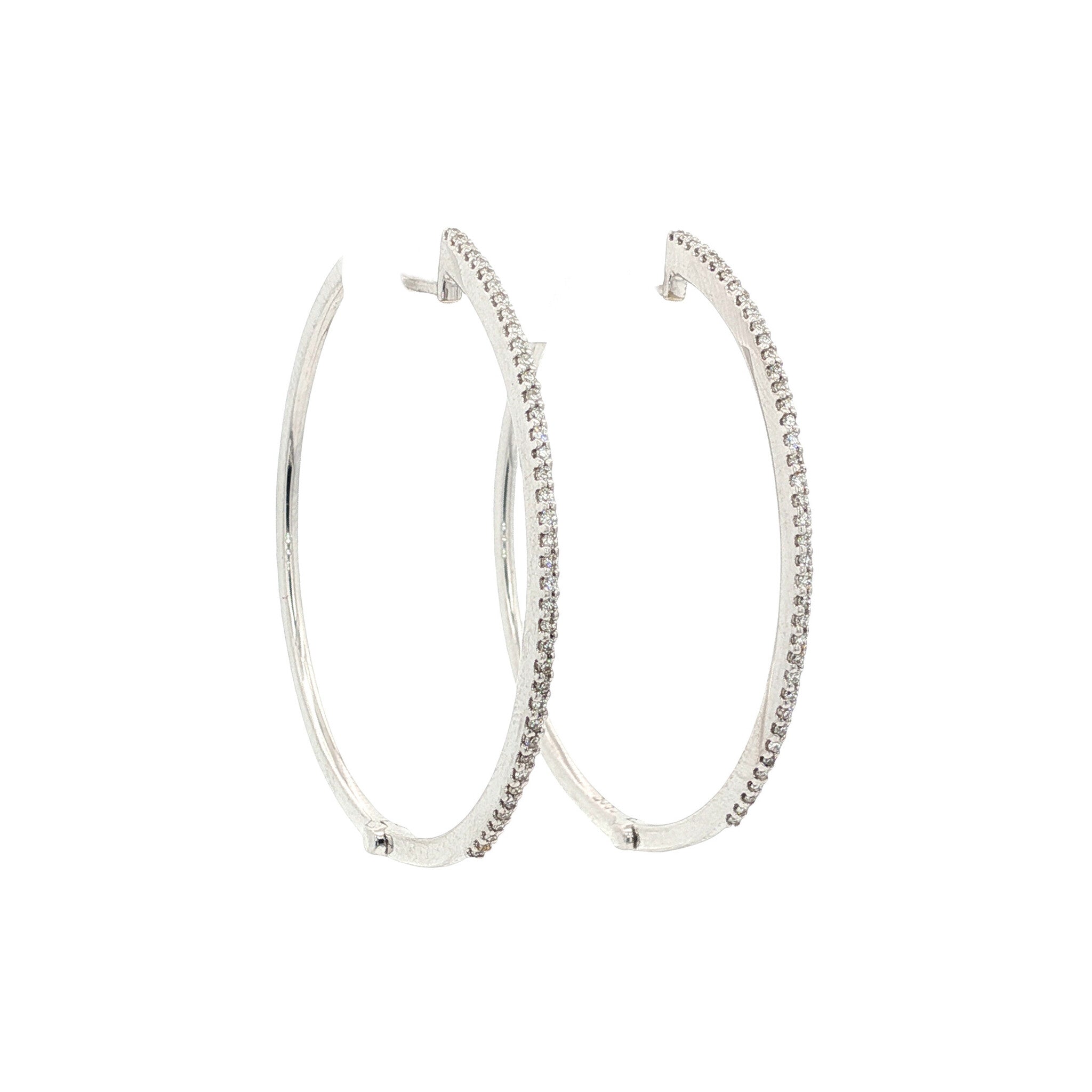 White gold earrings with diamond 18 karat