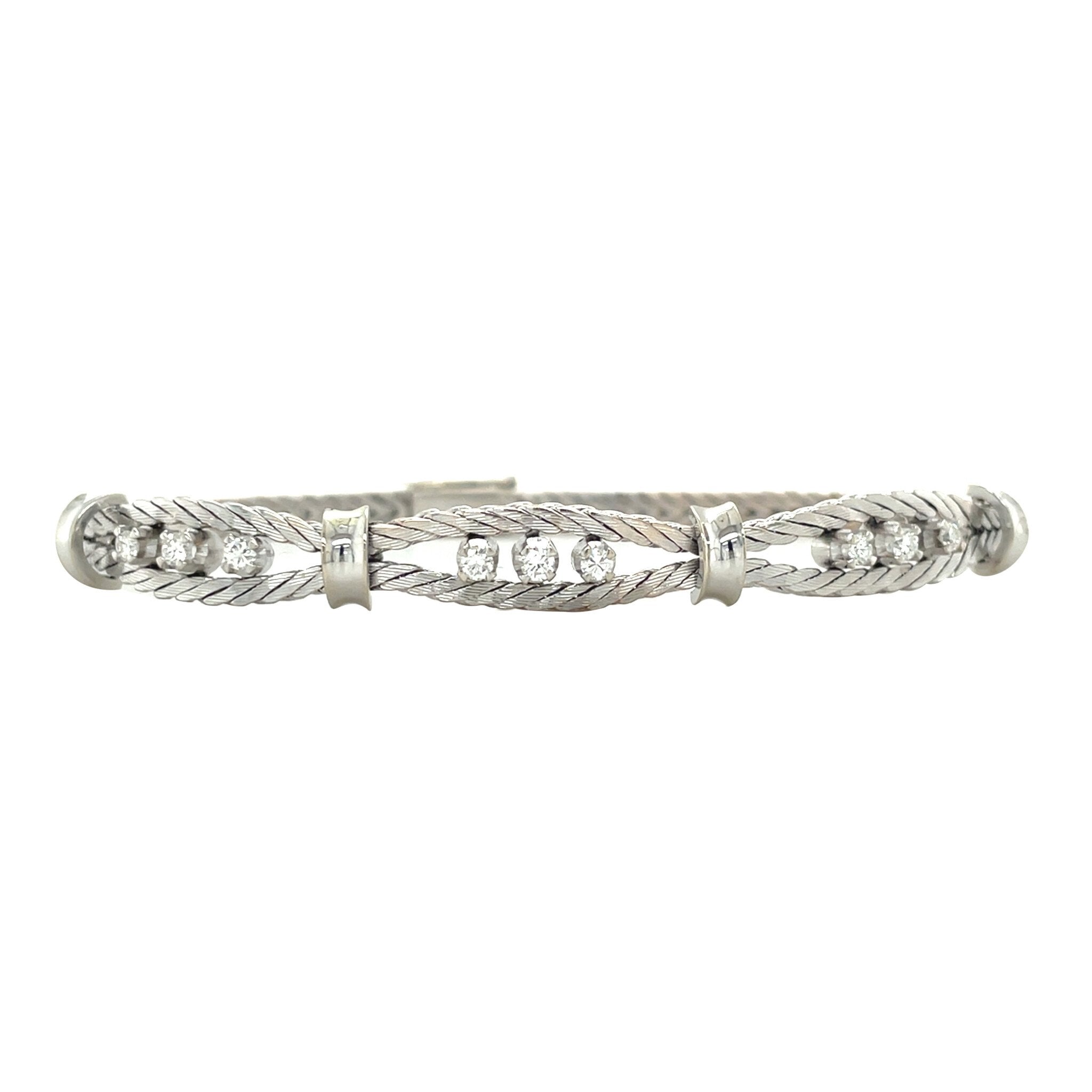White gold bracelet with diamond 18.5 cm 14 karat