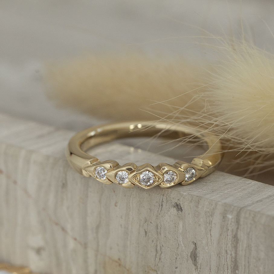 Gold ring with zirconia 14 karat