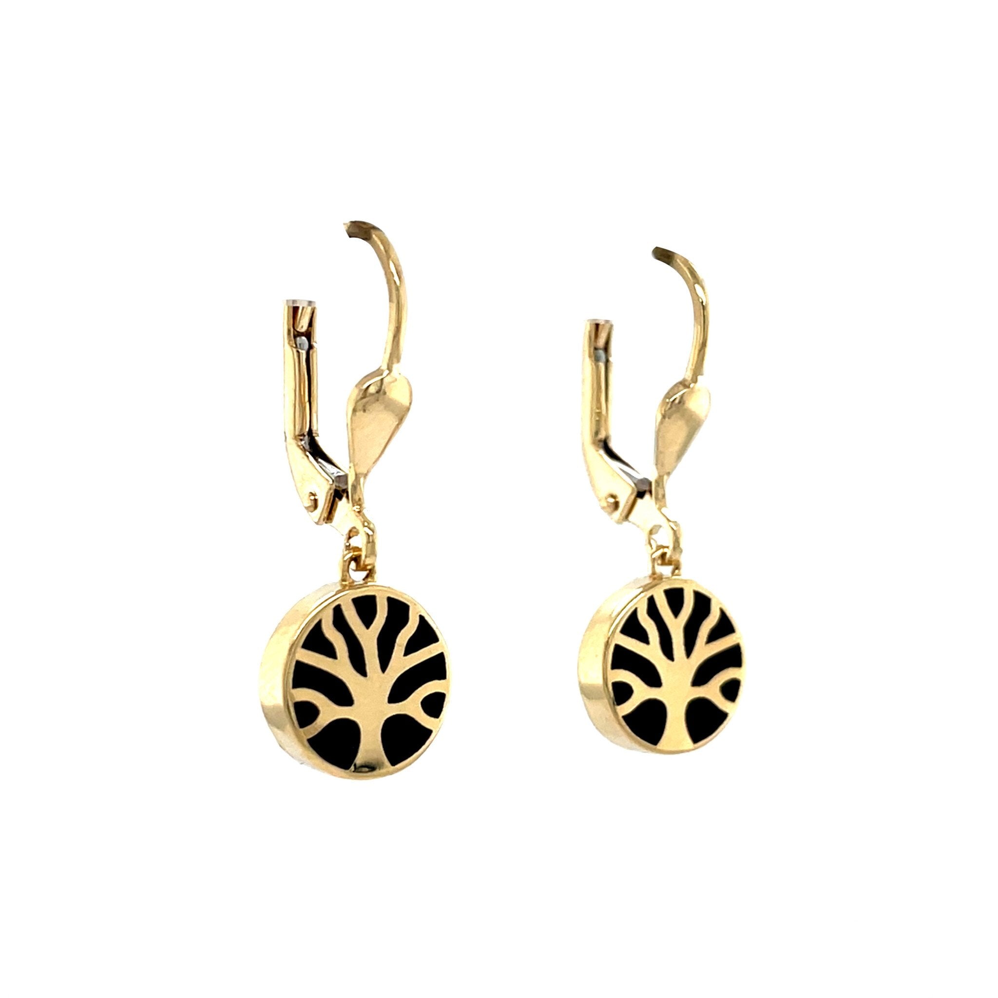Gold earrings with tree of life 18 karat