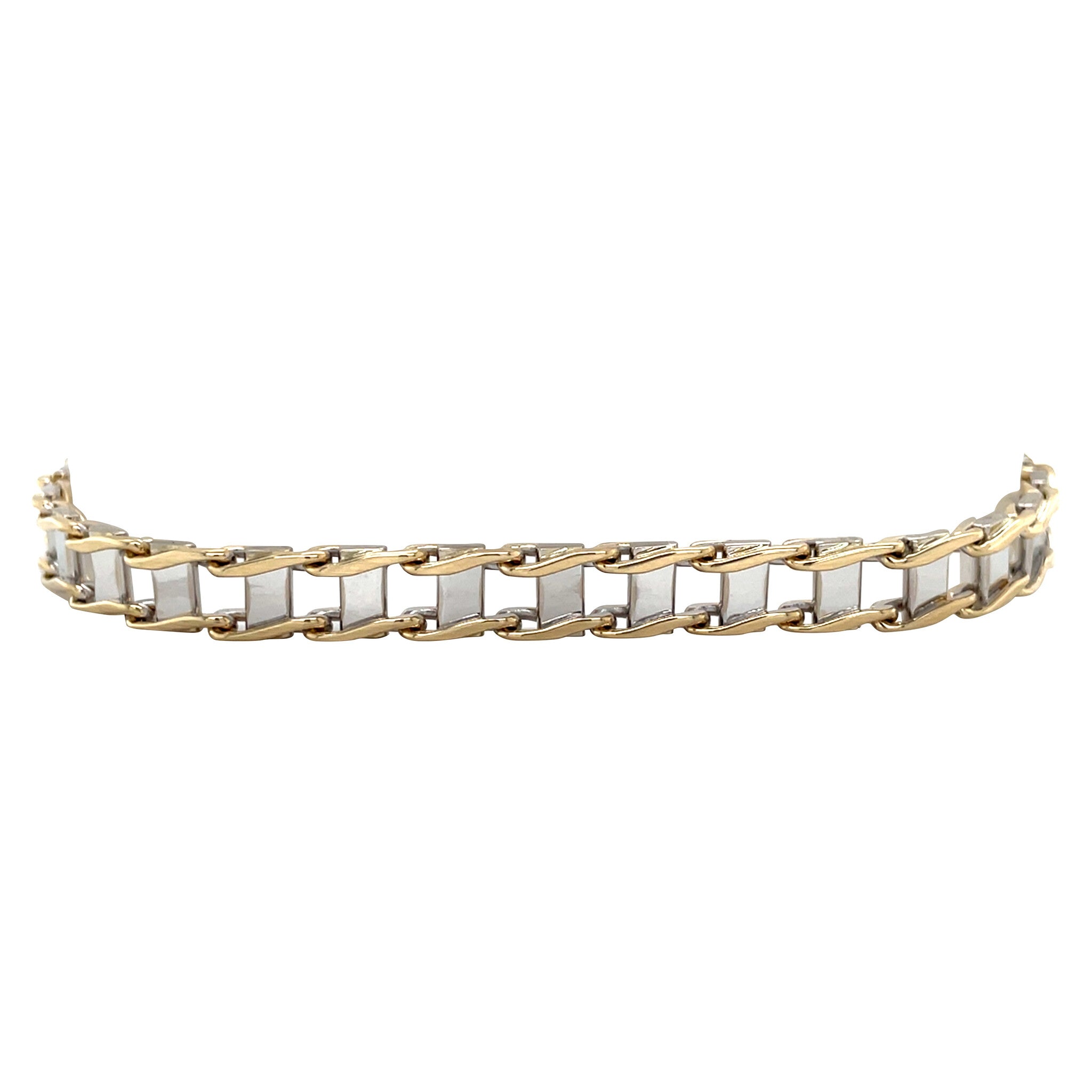 Bicolour gold bracelet 19 cm 14 karat